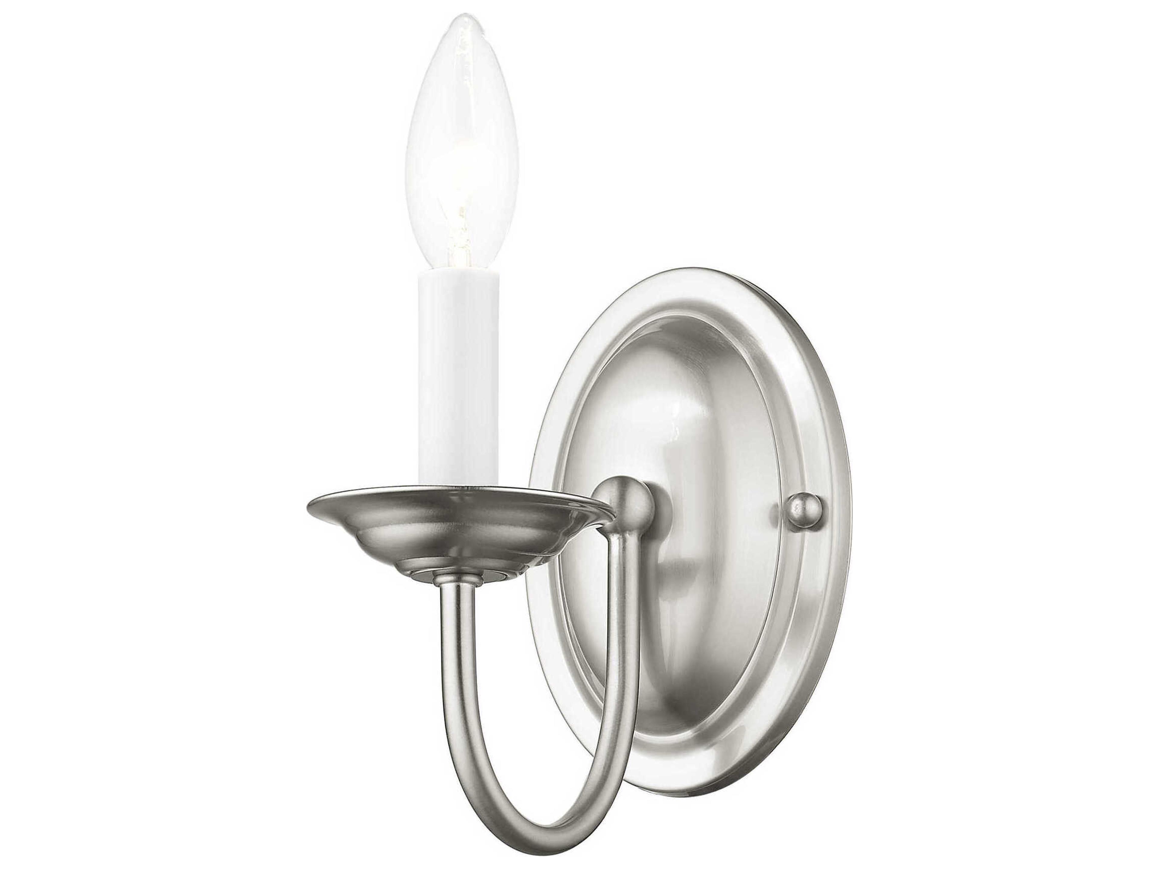Livex Lighting Home Basics 1-Light Brushed Nickel Wall Sconce