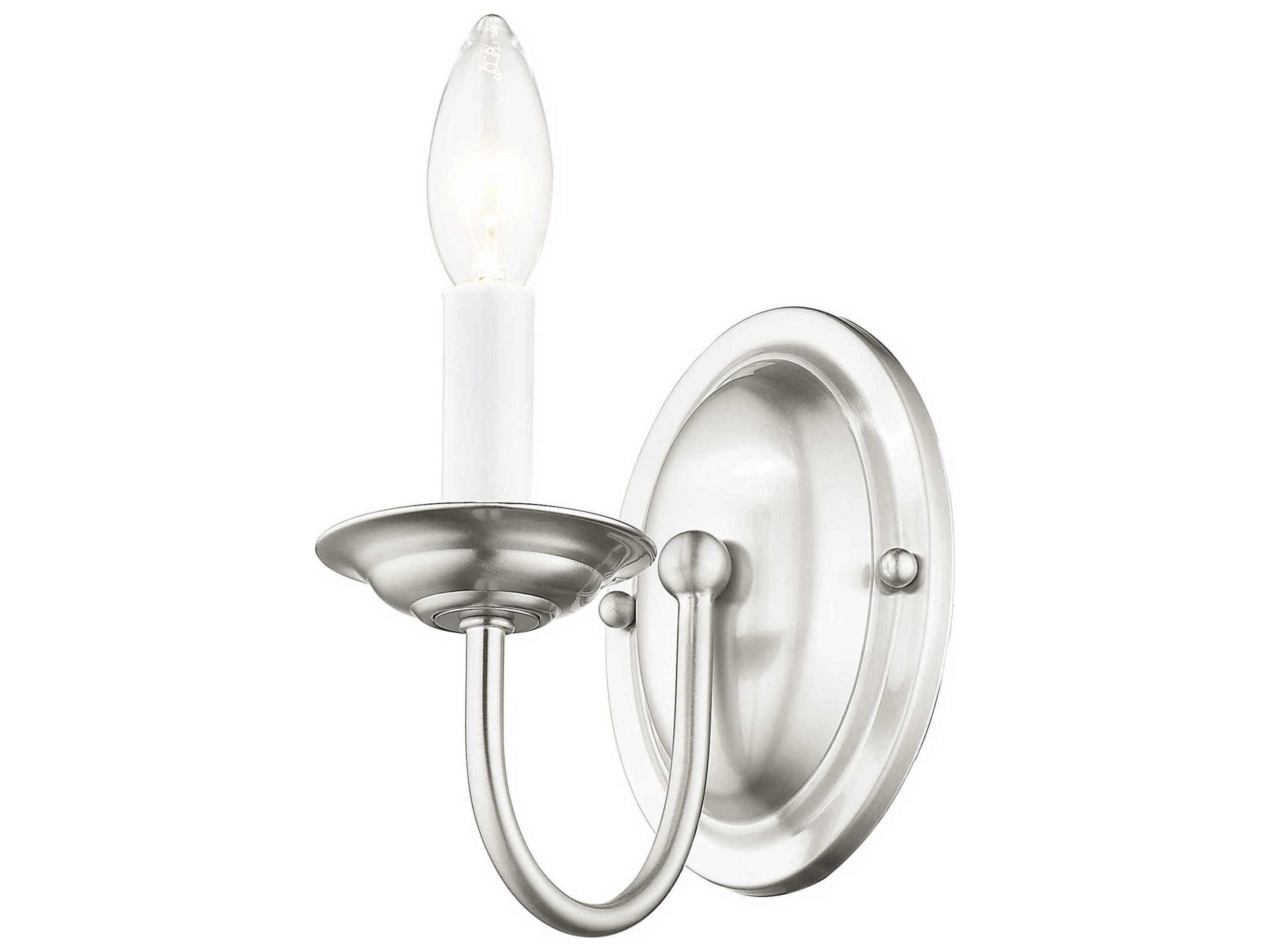 Livex Lighting Home Basics 1-Light Brushed Nickel Wall Sconce