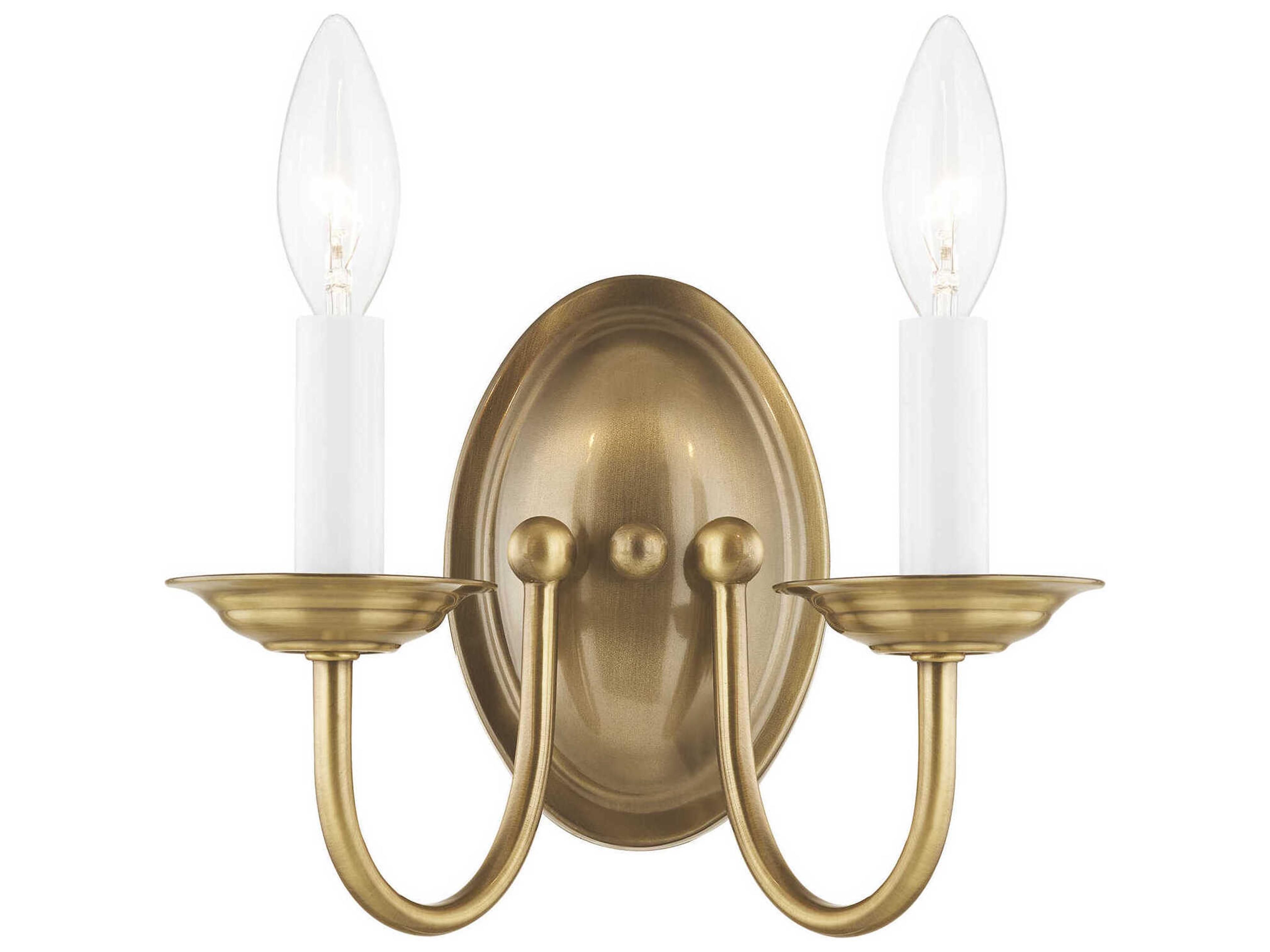 Home Basics 2-Light Antique Brass Wall Sconce