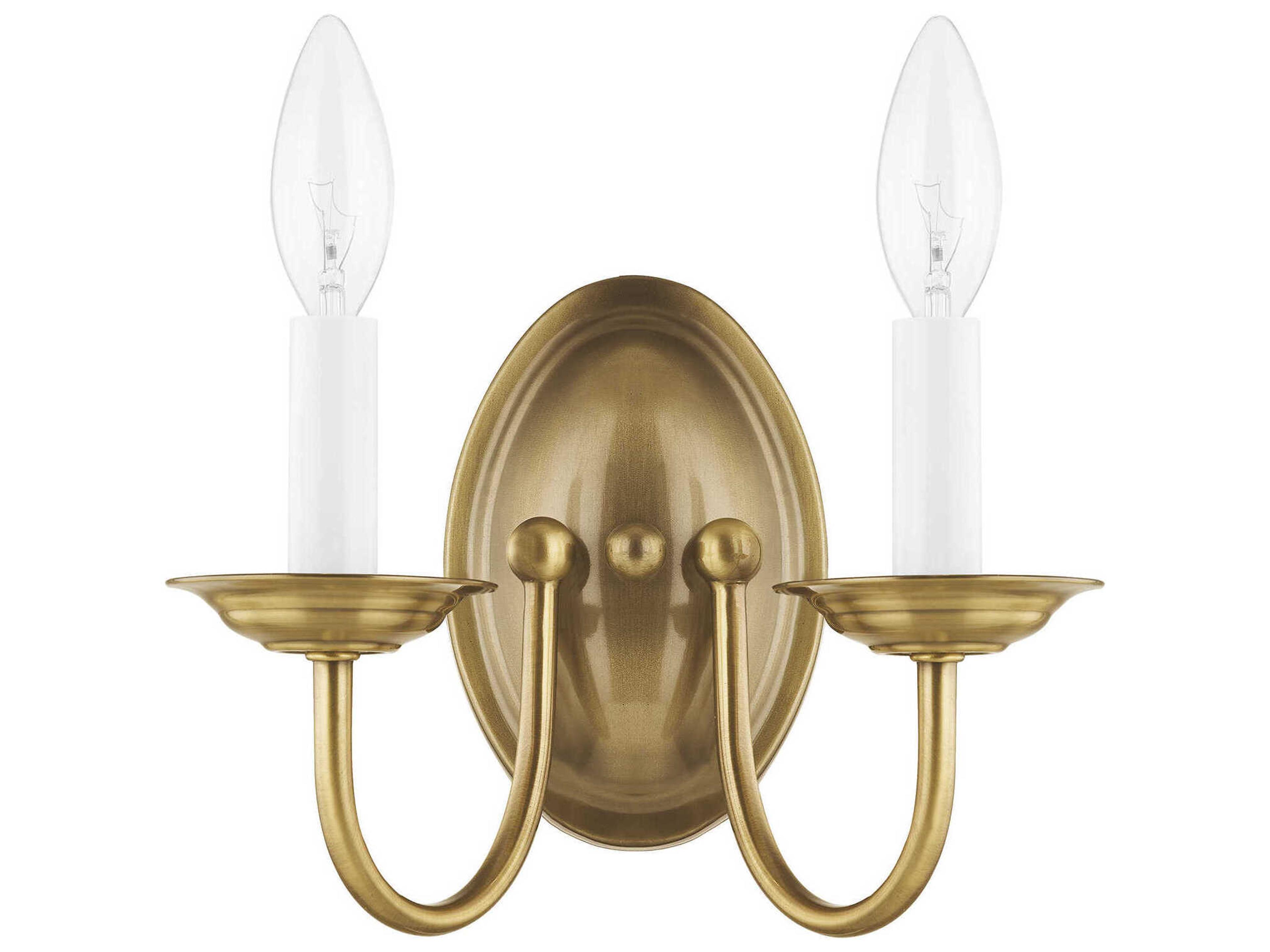 Livex Lighting Home Basics 2-Light Antique Brass Wall Sconce