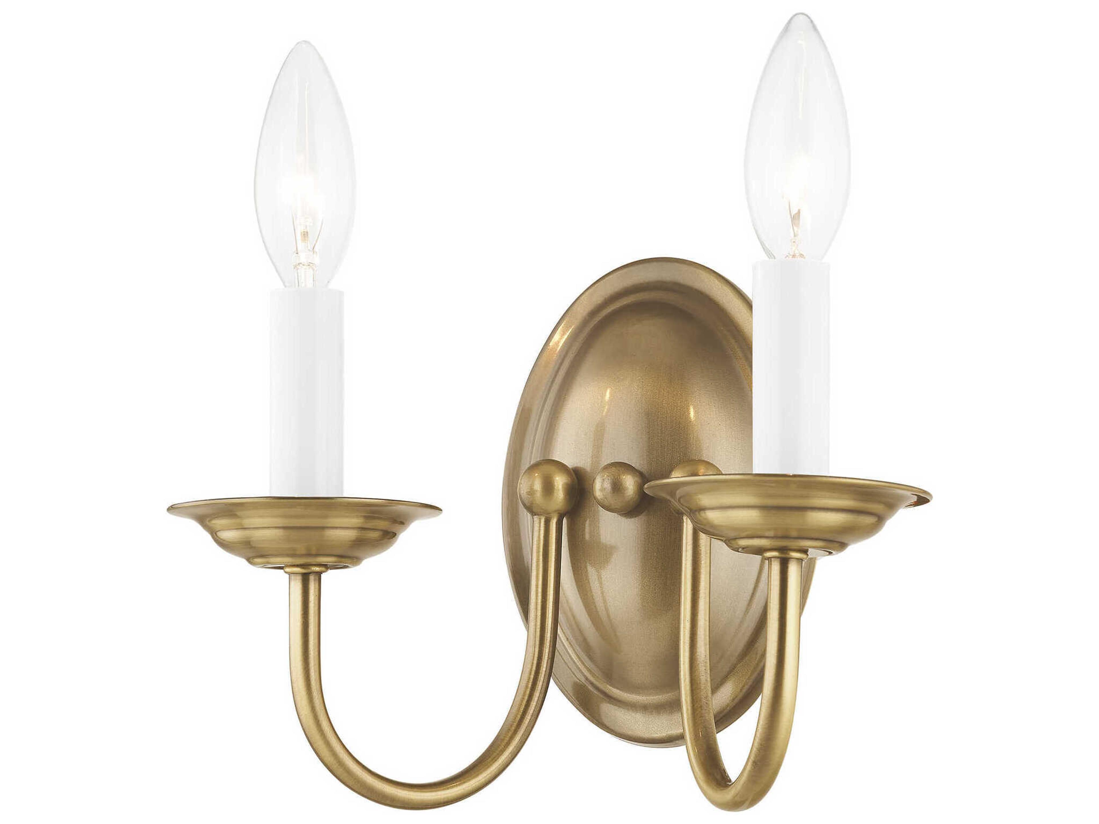 Livex Lighting Home Basics 2-Light Antique Brass Wall Sconce