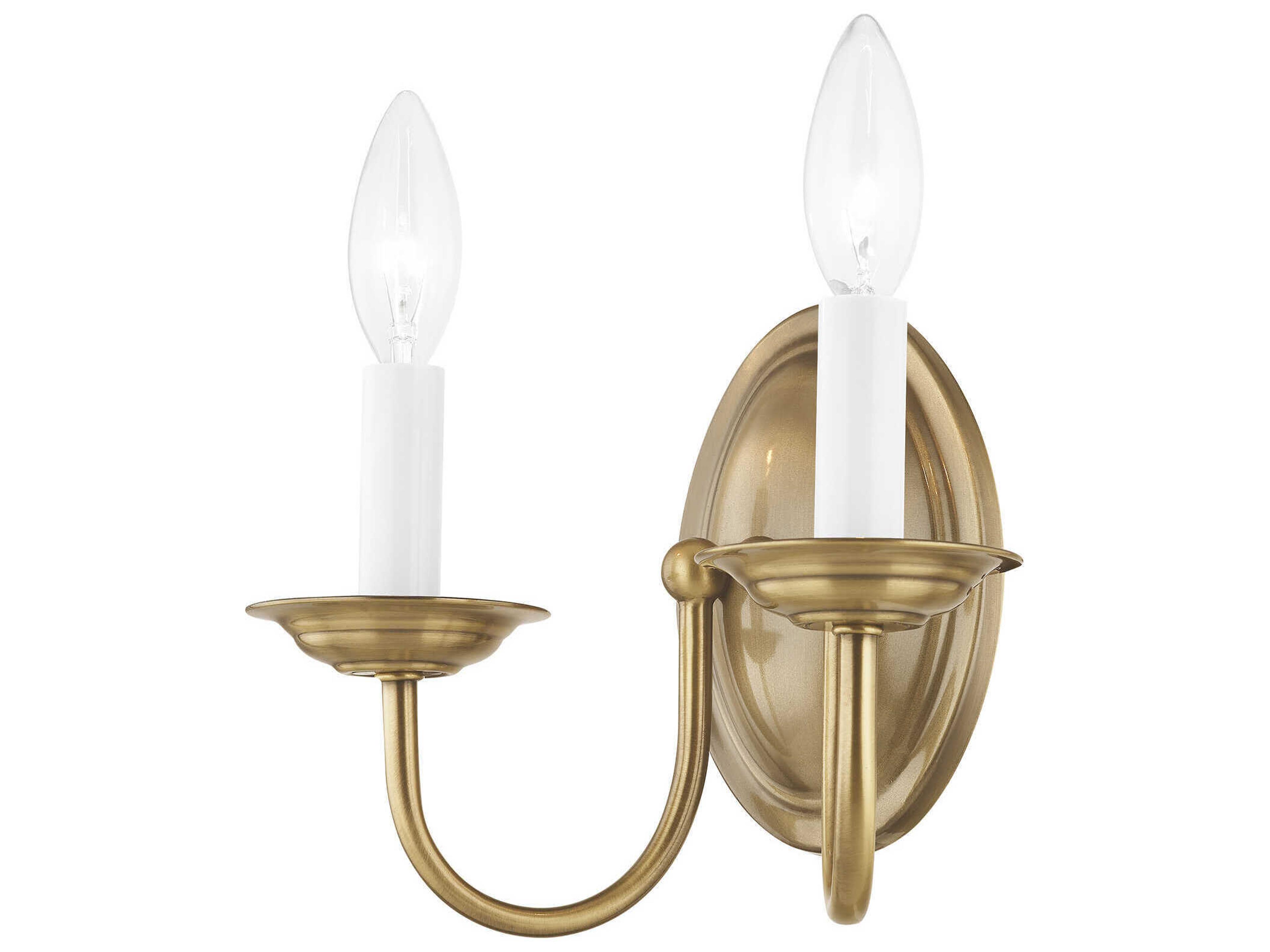 Livex Lighting Home Basics 2-Light Antique Brass Wall Sconce