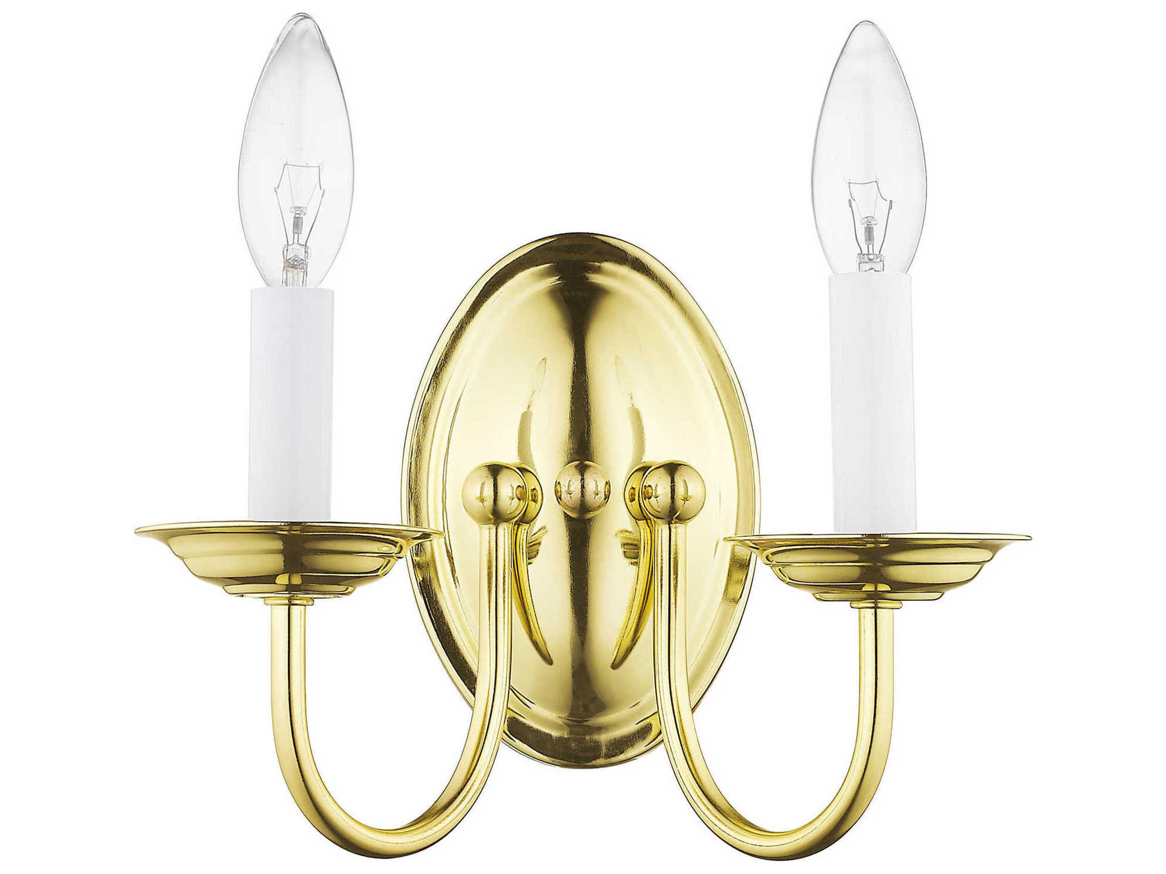 Livex Lighting Home Basics 2-Light Polished Brass Wall Sconce