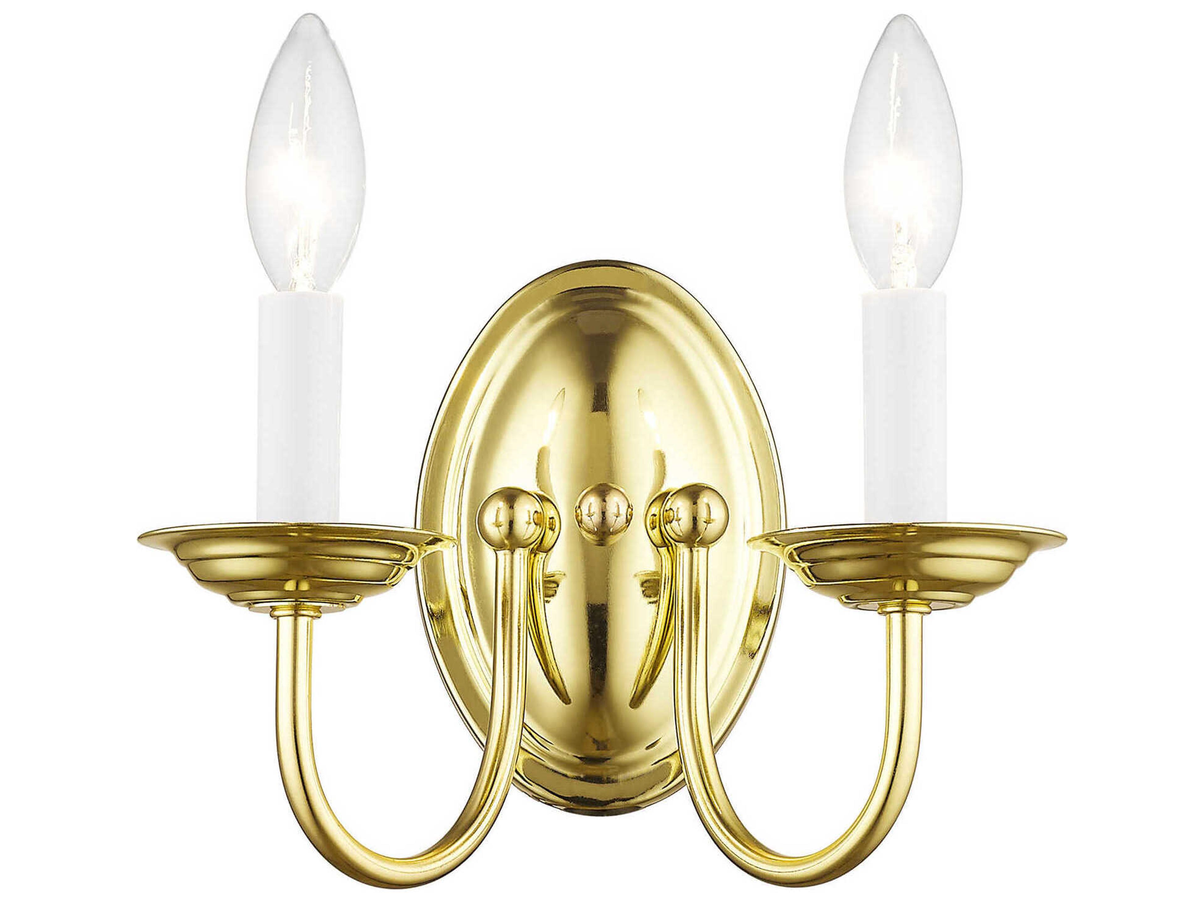 Livex Lighting Home Basics 2-Light Polished Brass Wall Sconce