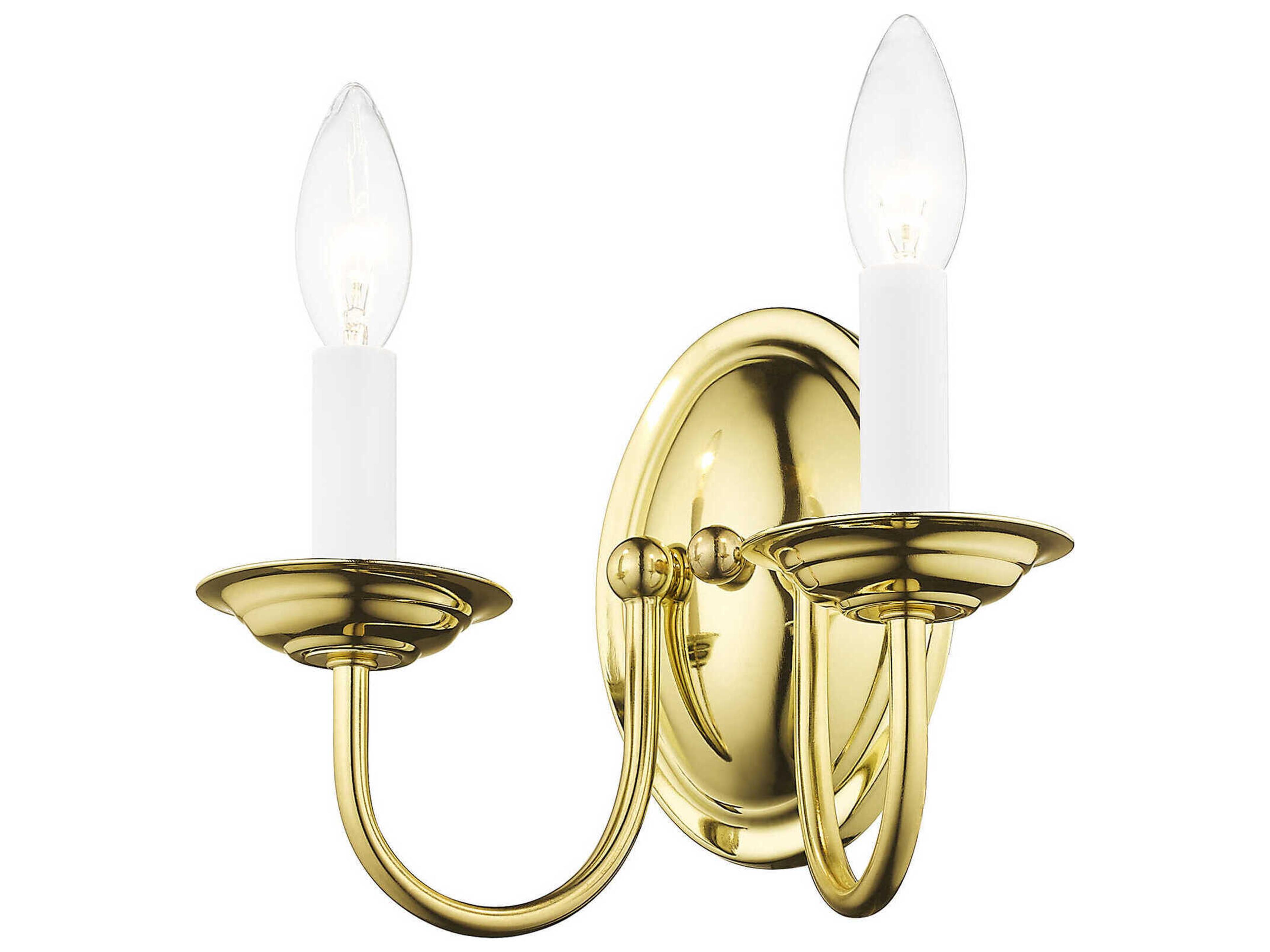 Livex Lighting Home Basics 2-Light Polished Brass Wall Sconce