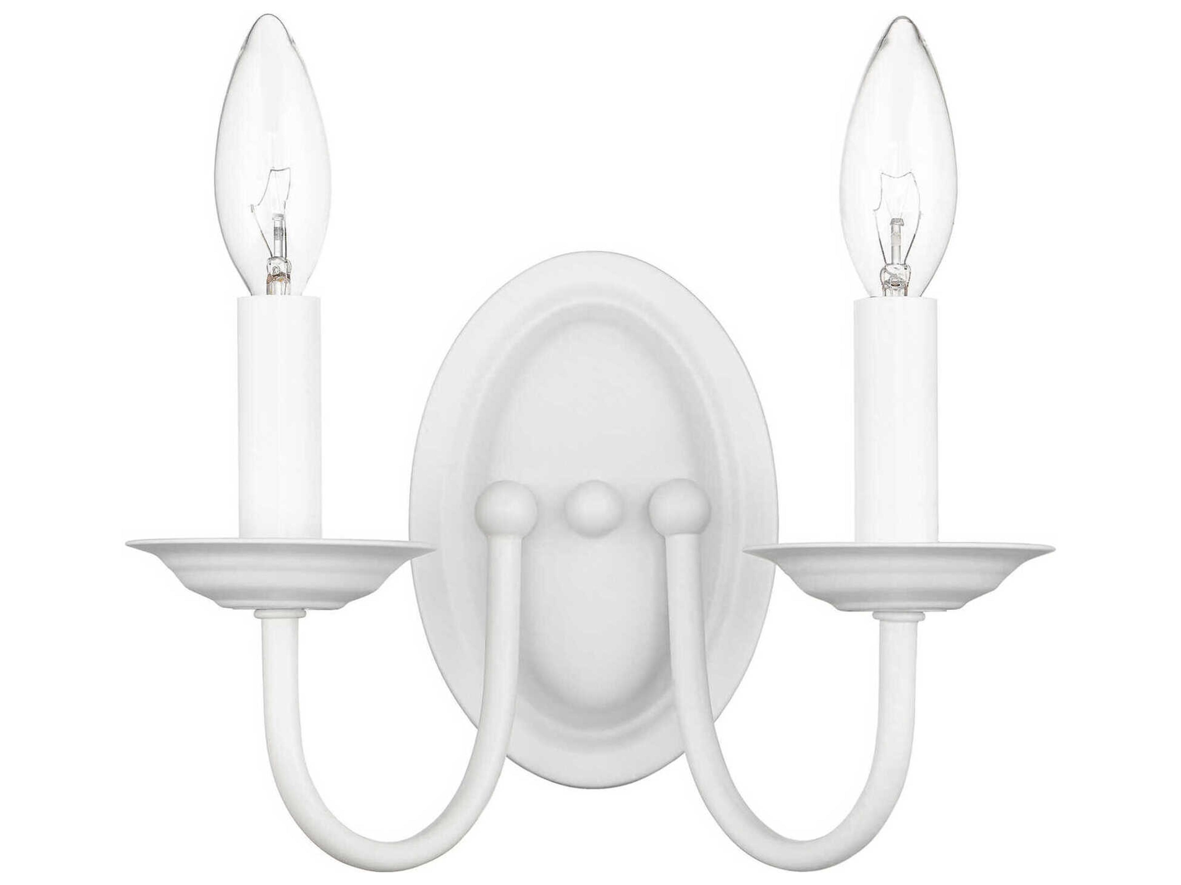 Livex Lighting Home Basics 2-Light White Wall Sconce