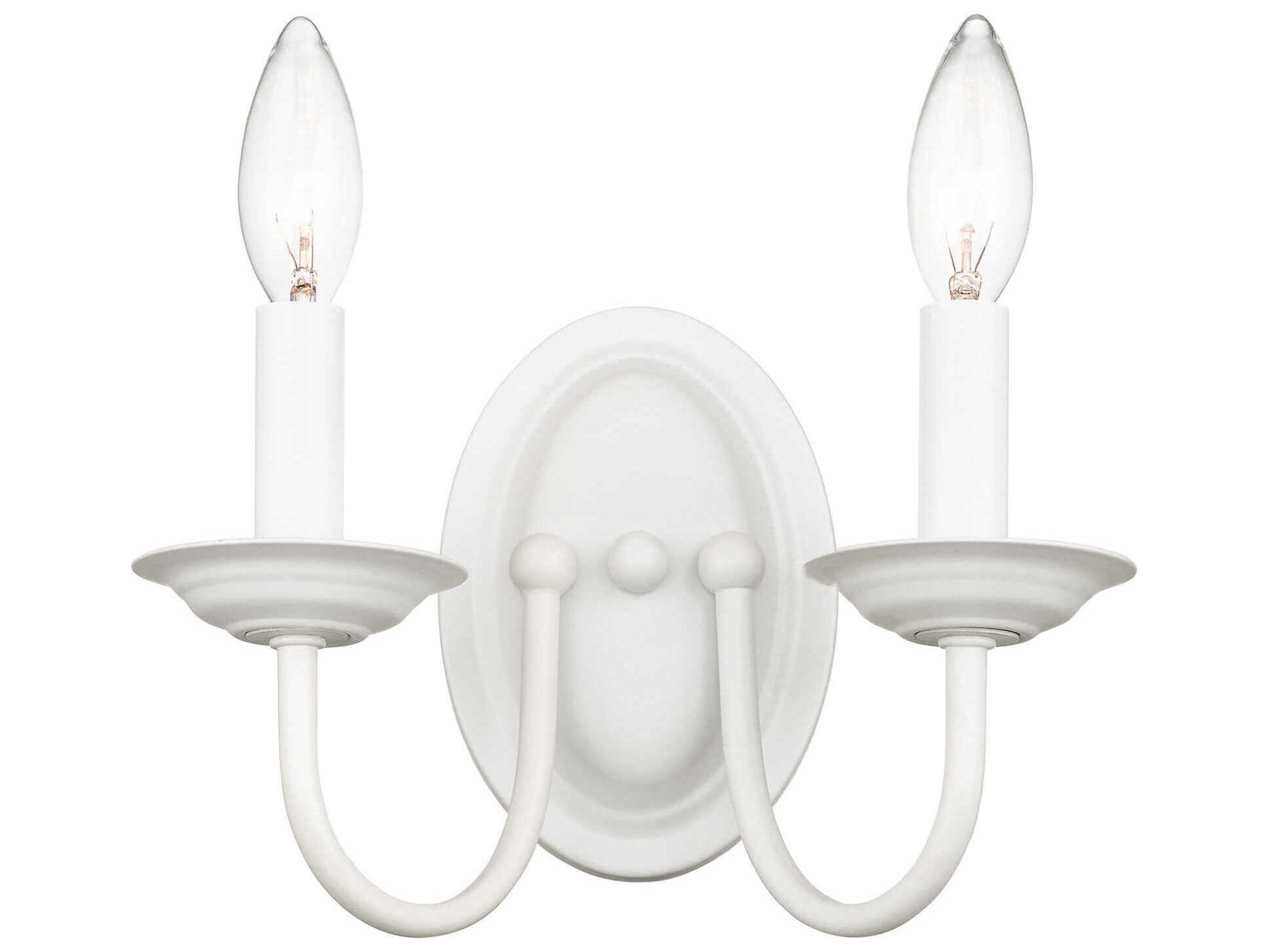 Livex Lighting Home Basics 2-Light White Wall Sconce