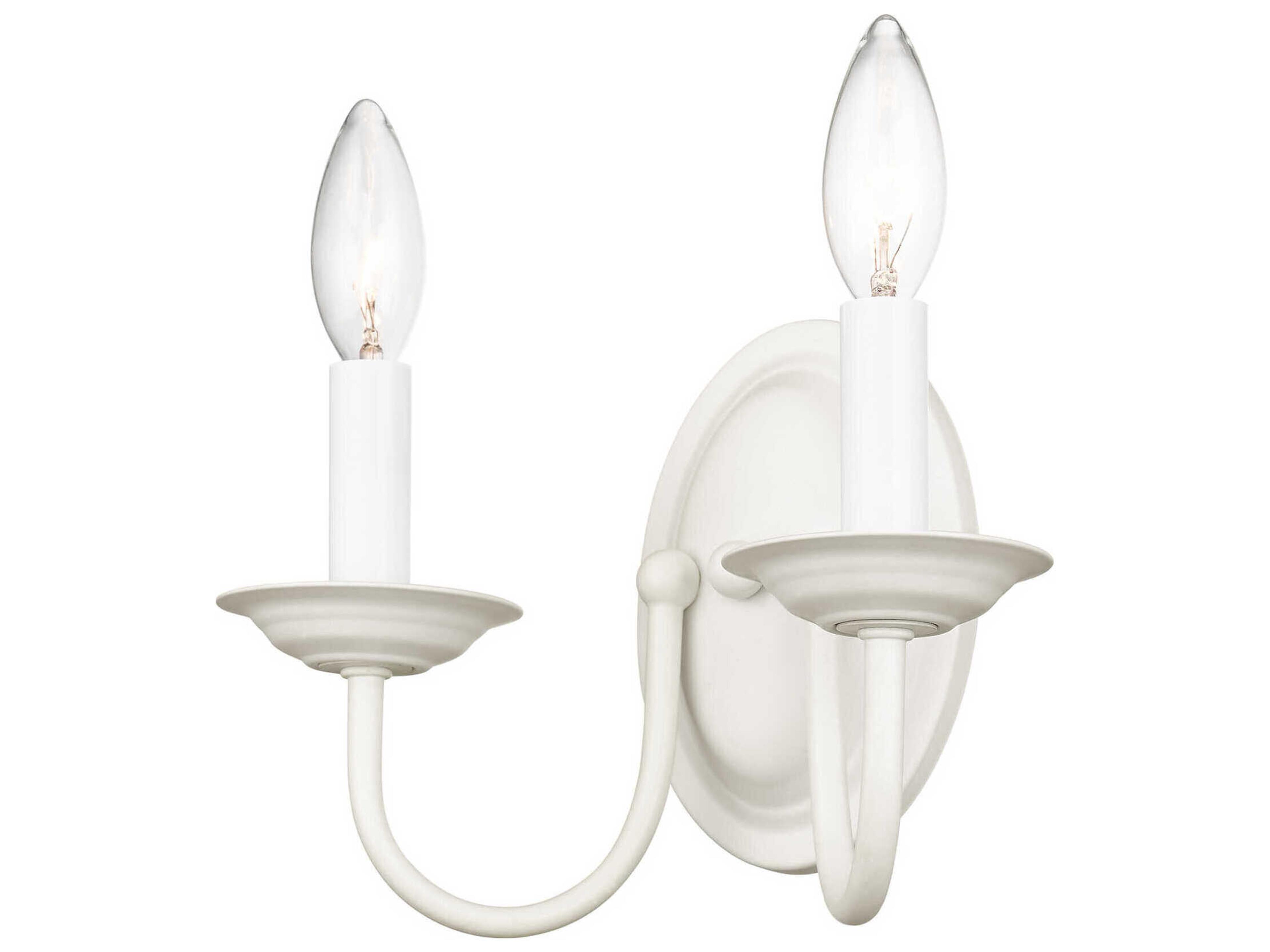 Livex Lighting Home Basics 2-Light White Wall Sconce