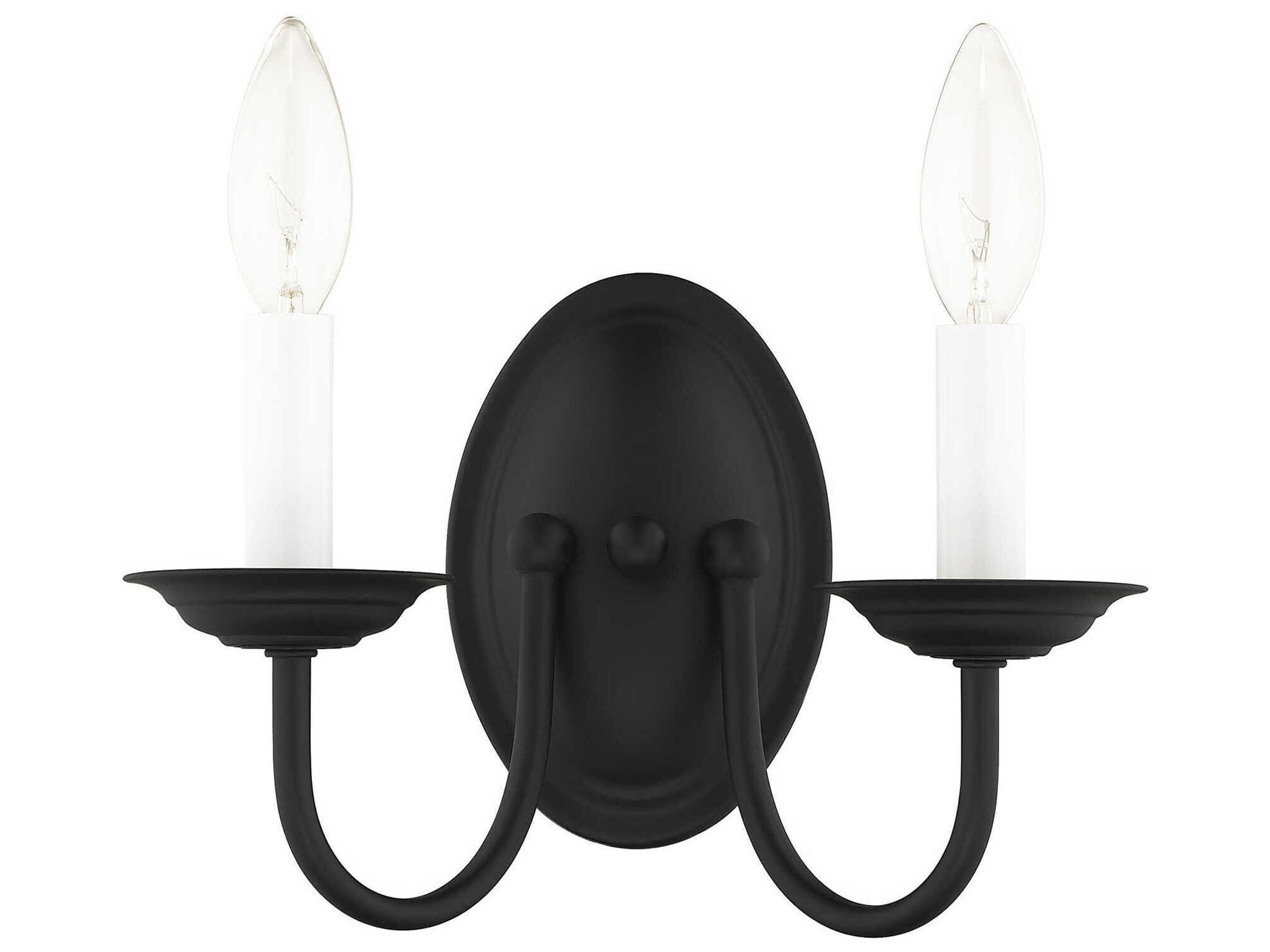 Livex Lighting Home Basics 2-Light Black Wall Sconce