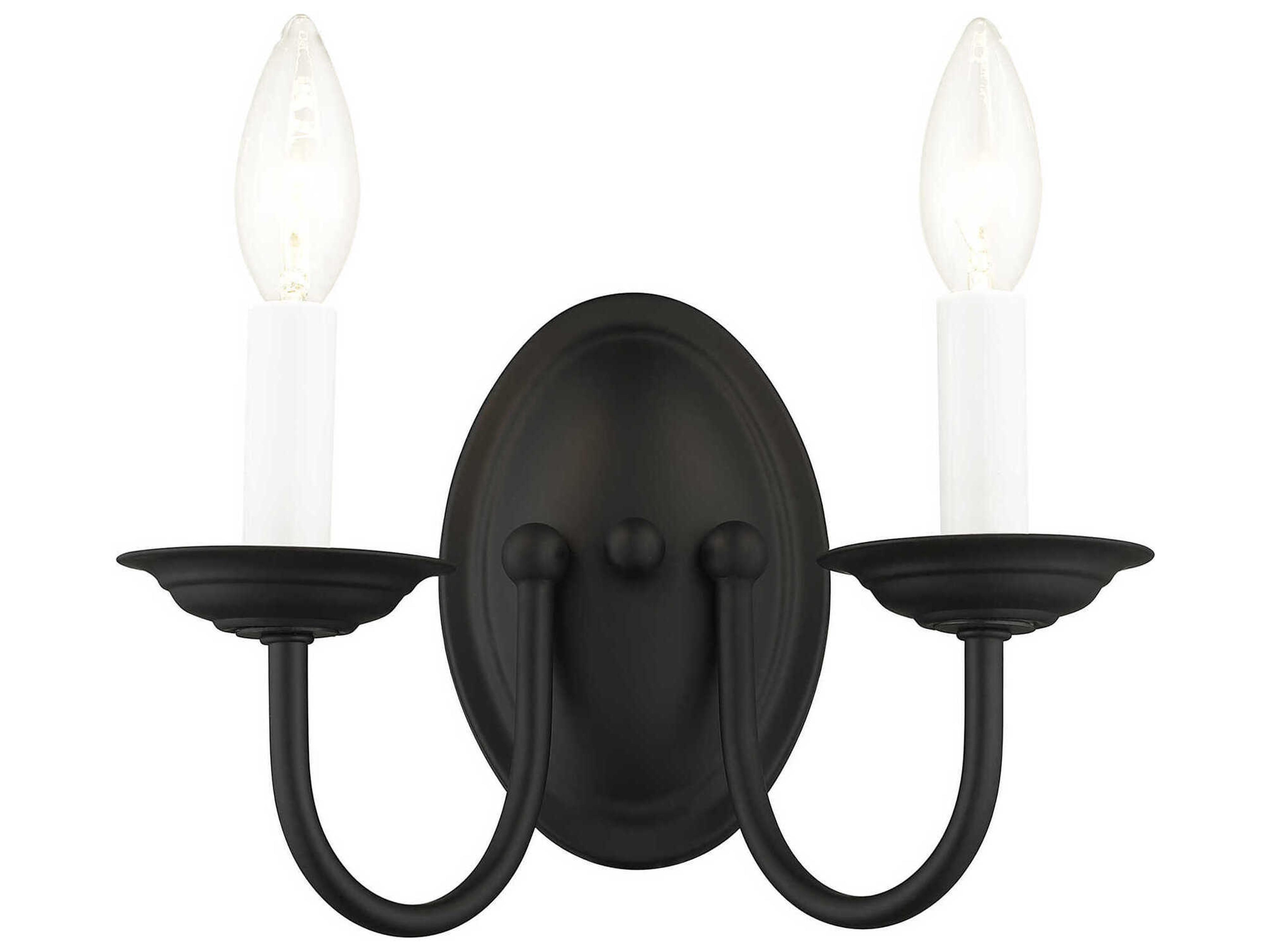 Livex Lighting Home Basics 2-Light Black Wall Sconce