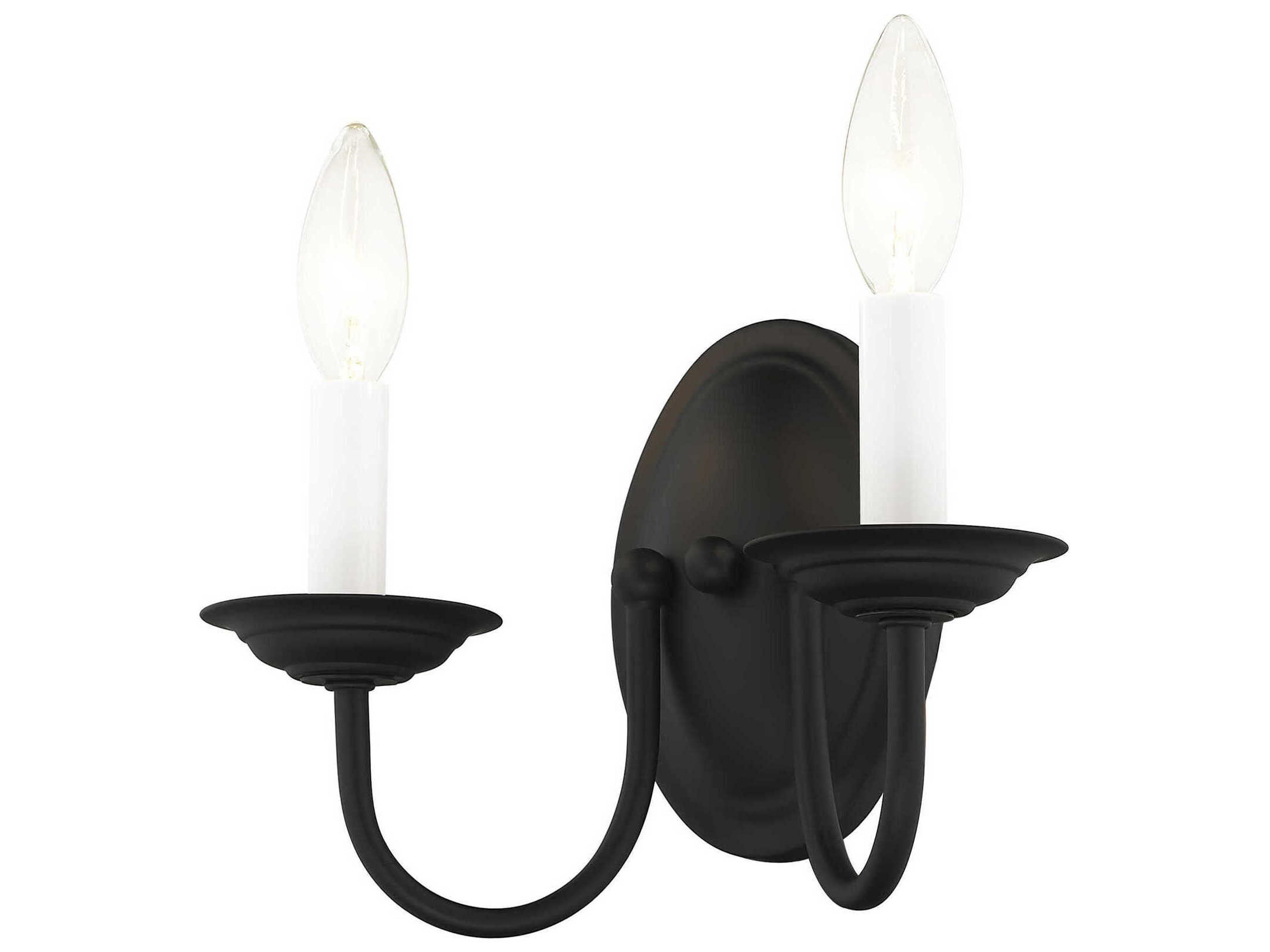 Livex Lighting Home Basics 2-Light Black Wall Sconce
