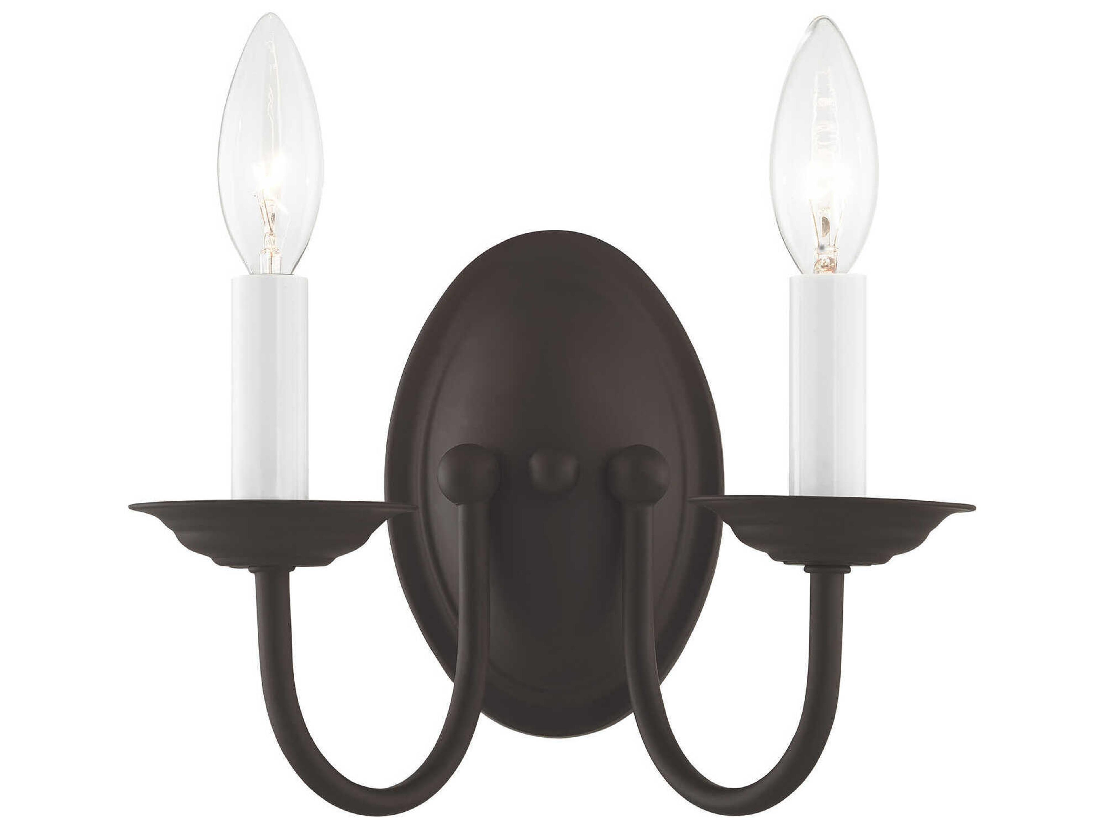 Home Basics 2-Light Bronze Wall Sconce