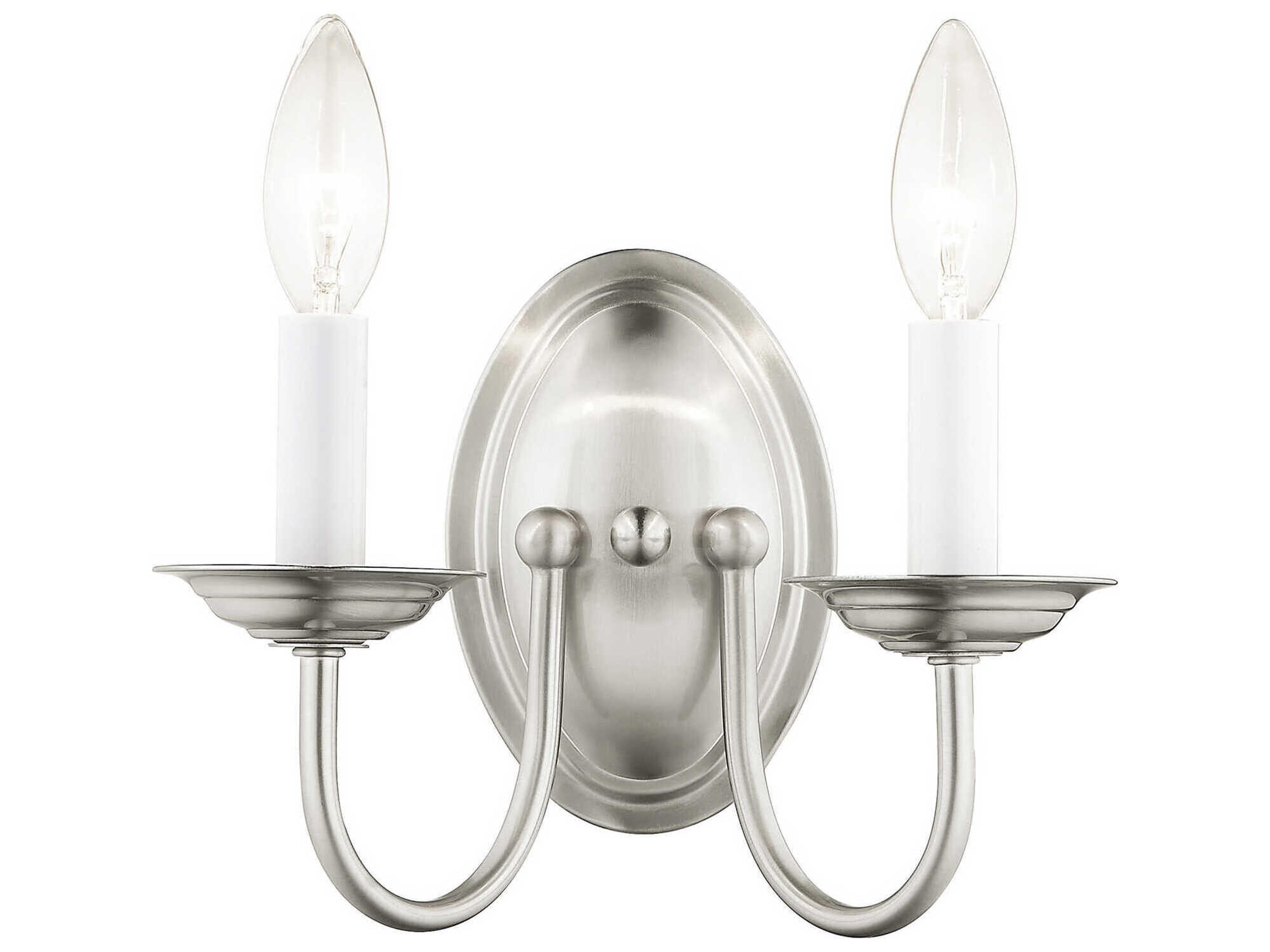 Home Basics 2-Light Brushed Nickel Wall Sconce