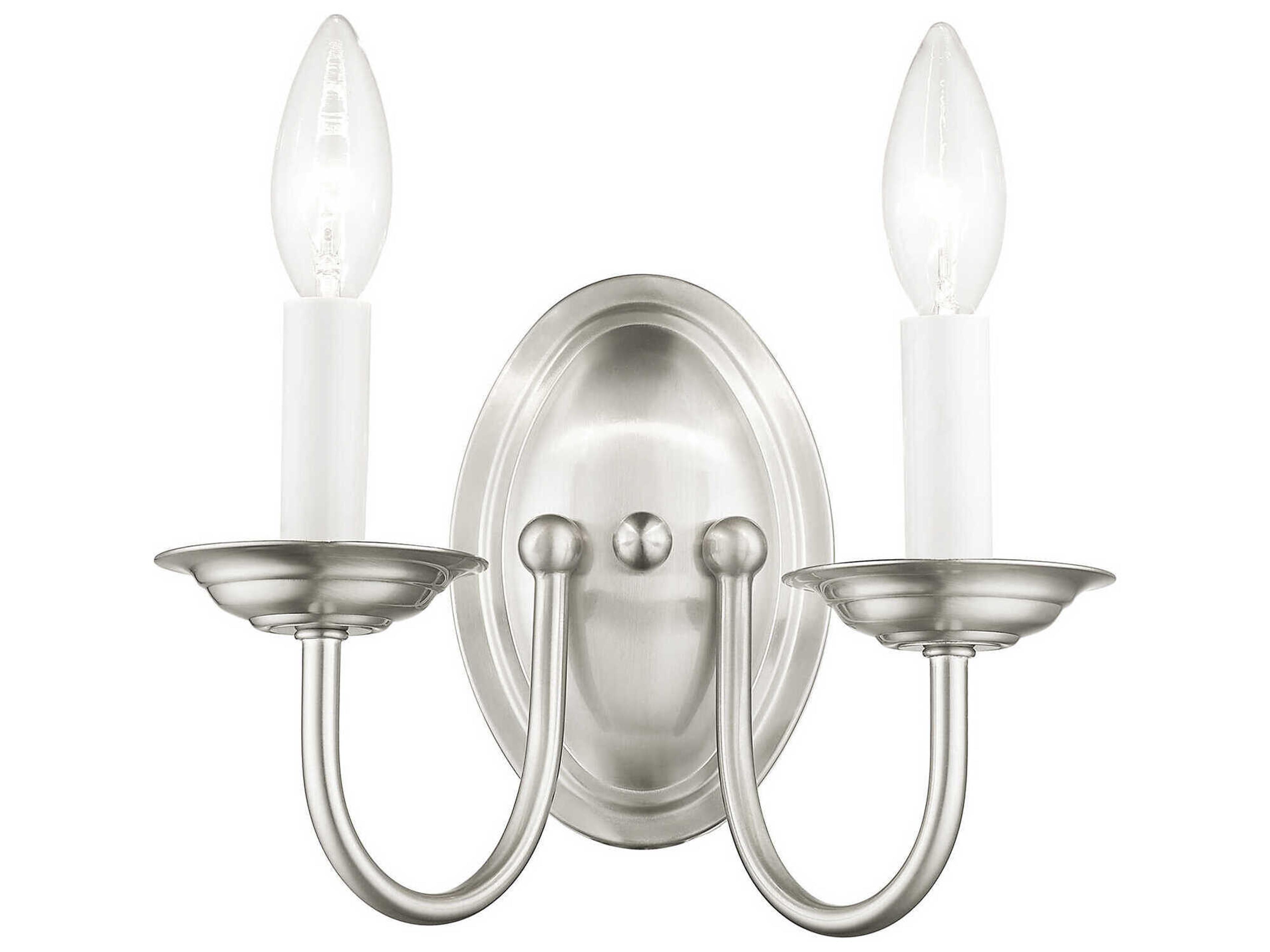 Livex Lighting Home Basics 2-Light Brushed Nickel Wall Sconce