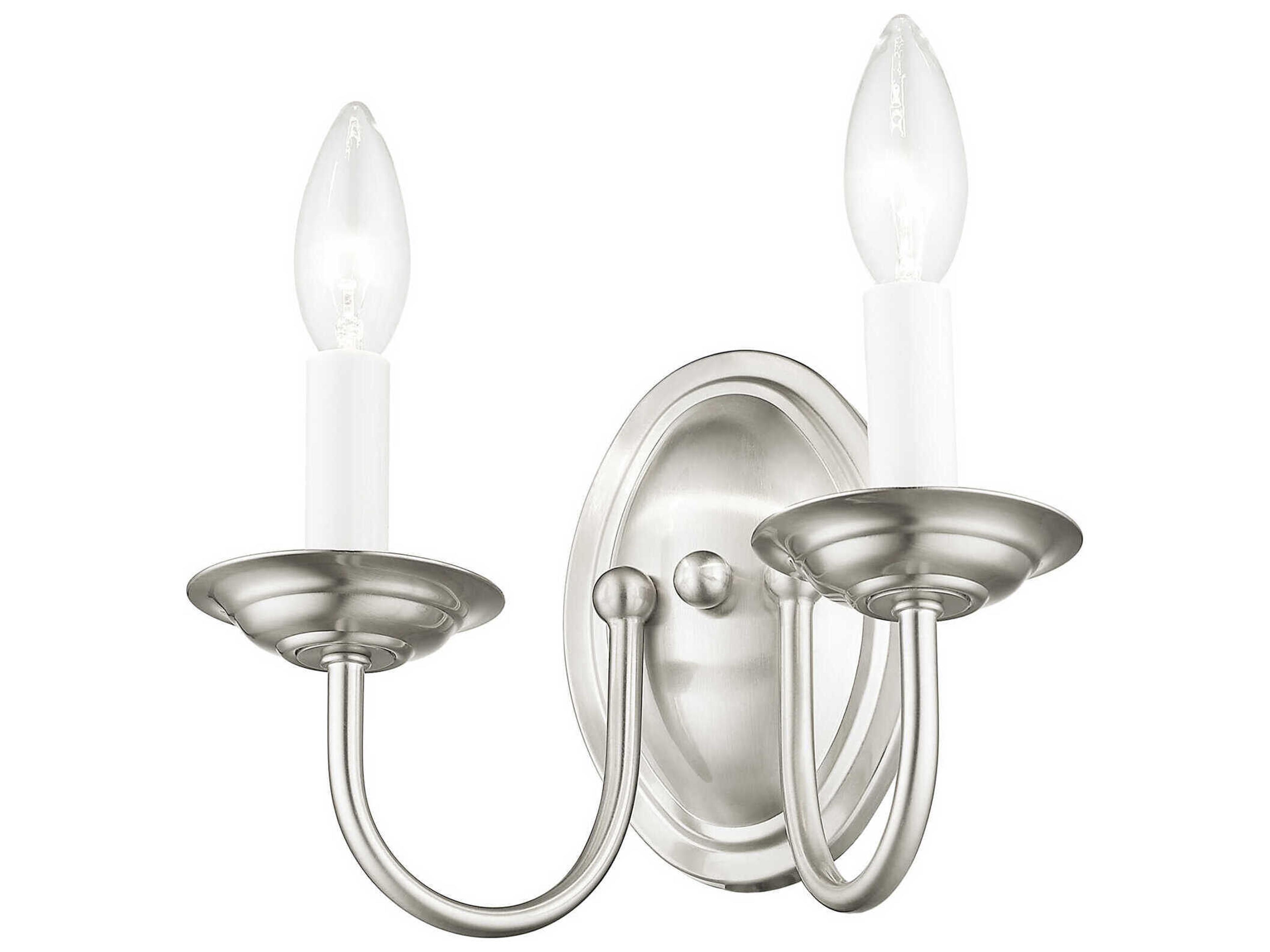 Livex Lighting Home Basics 2-Light Brushed Nickel Wall Sconce