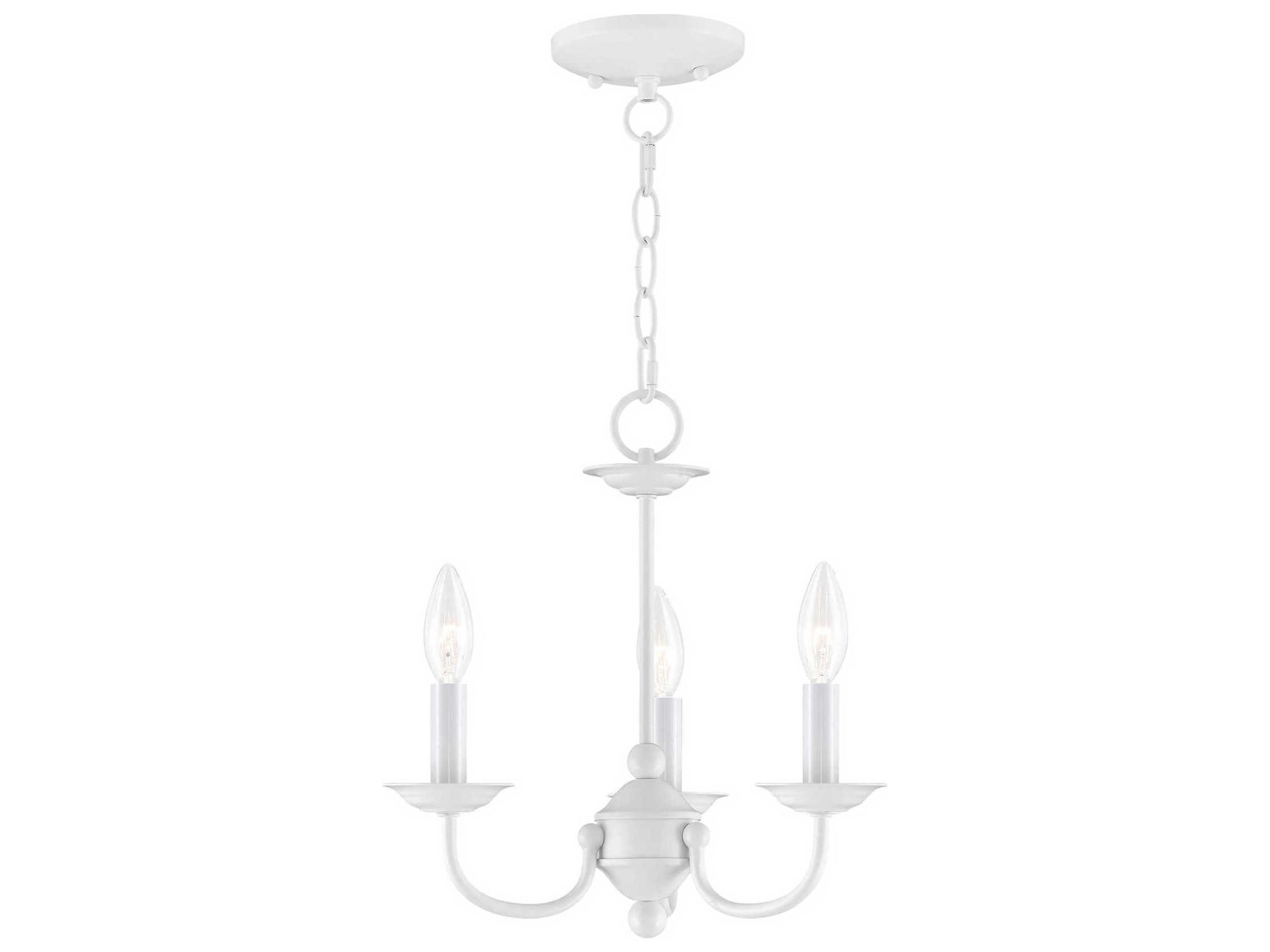 Home Basics 3-Light White Candelabra Chandelier