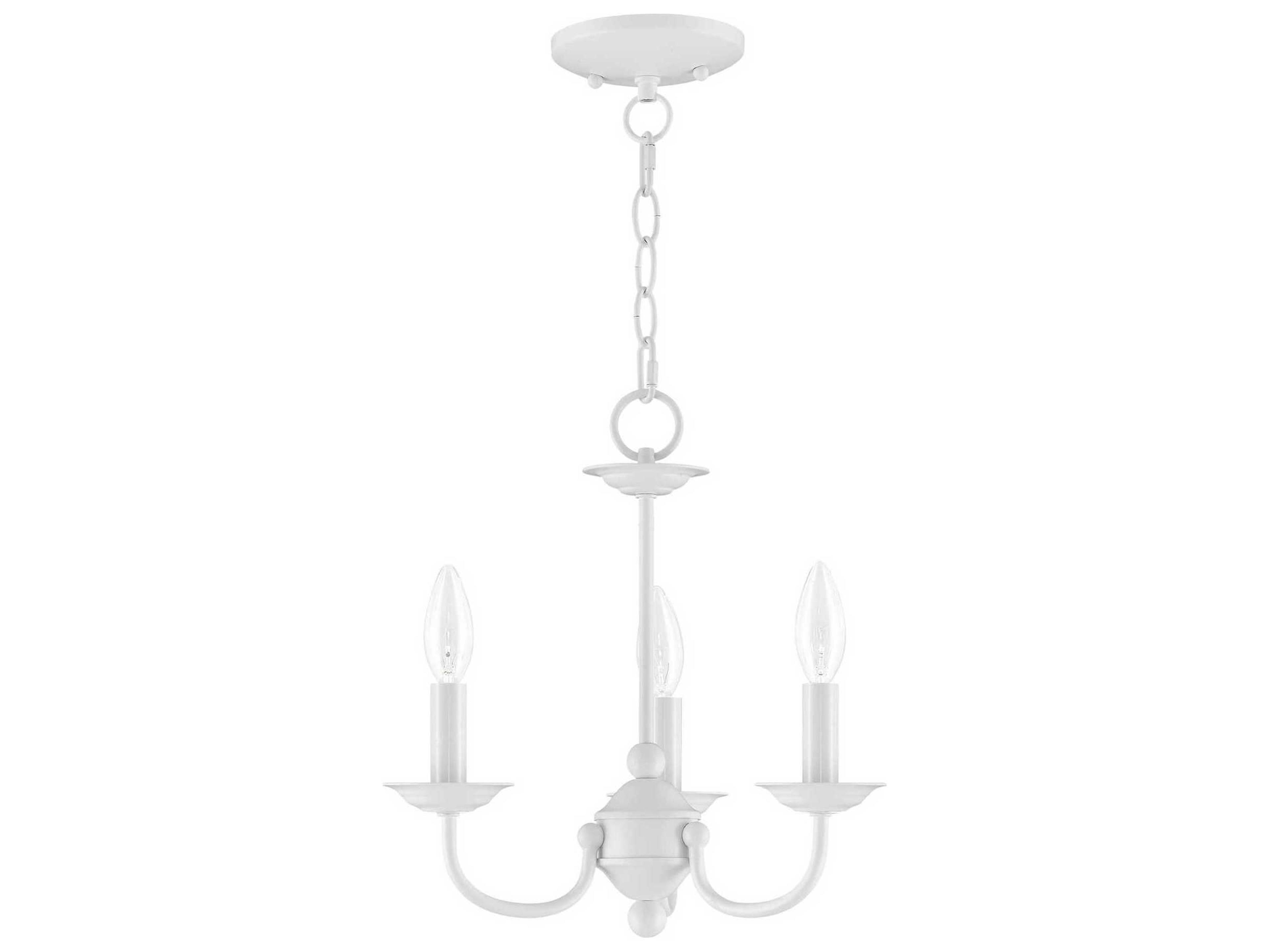 Livex Lighting Home Basics 3-Light White Candelabra Chandelier