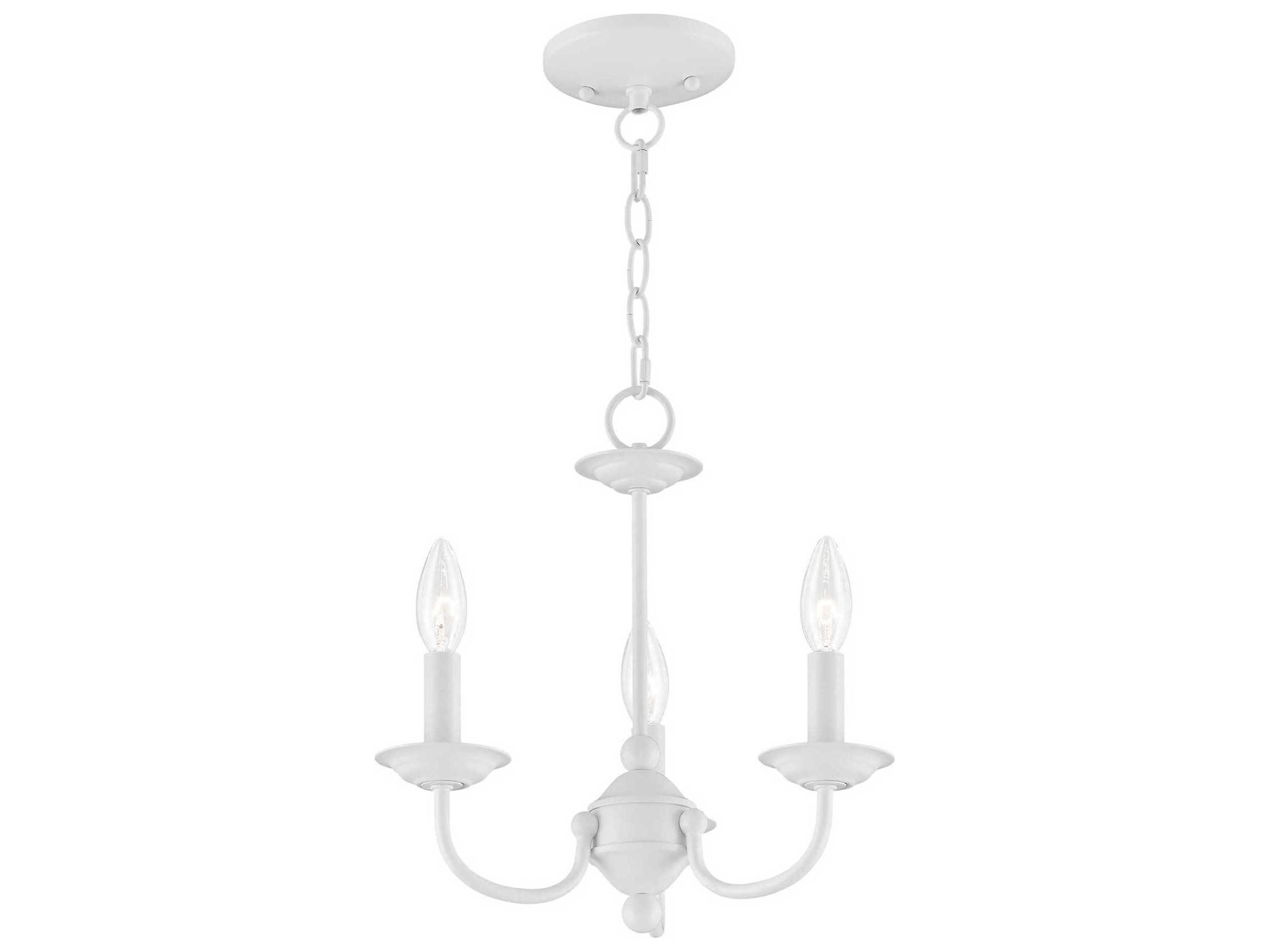 Livex Lighting Home Basics 3-Light White Candelabra Chandelier