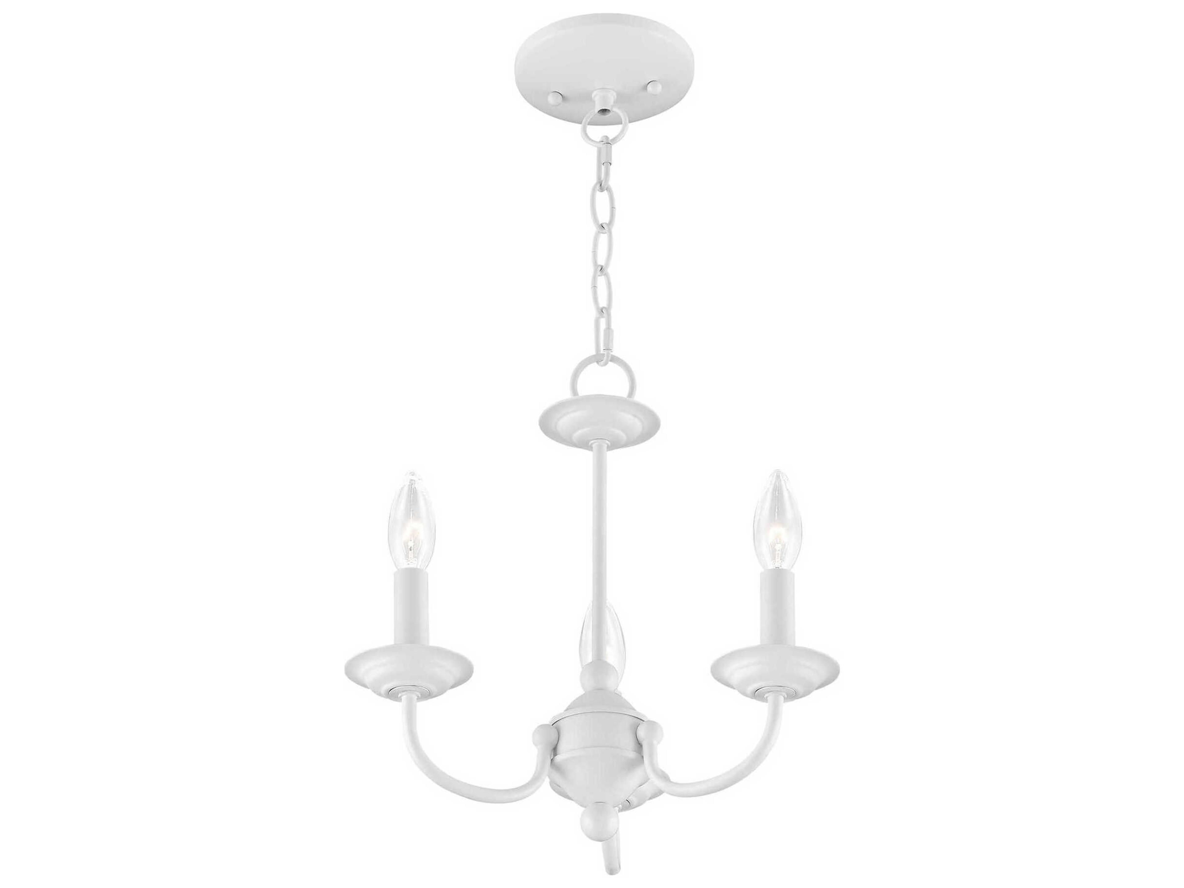 Livex Lighting Home Basics 3-Light White Candelabra Chandelier