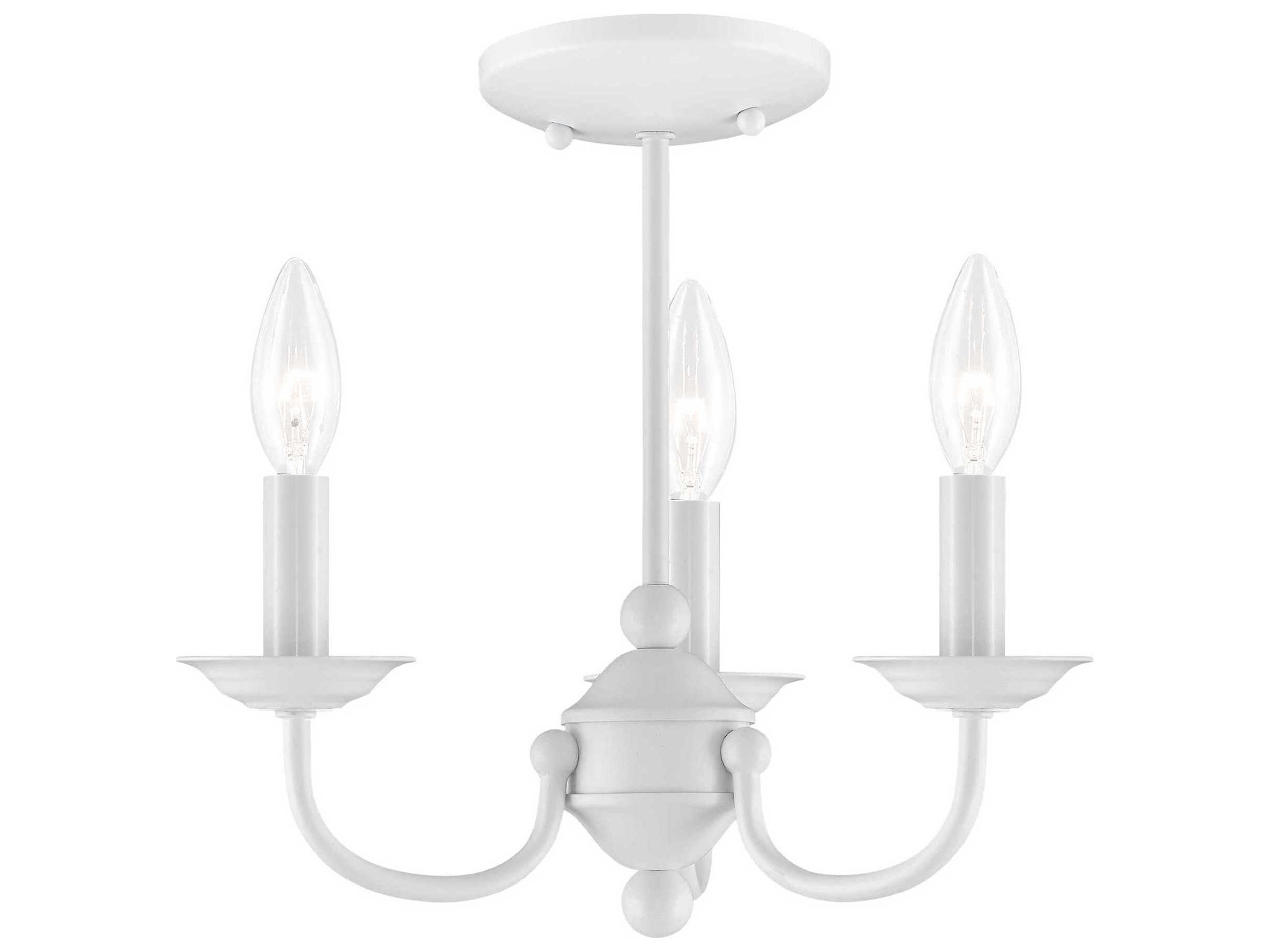 Livex Lighting Home Basics 3-Light White Candelabra Chandelier