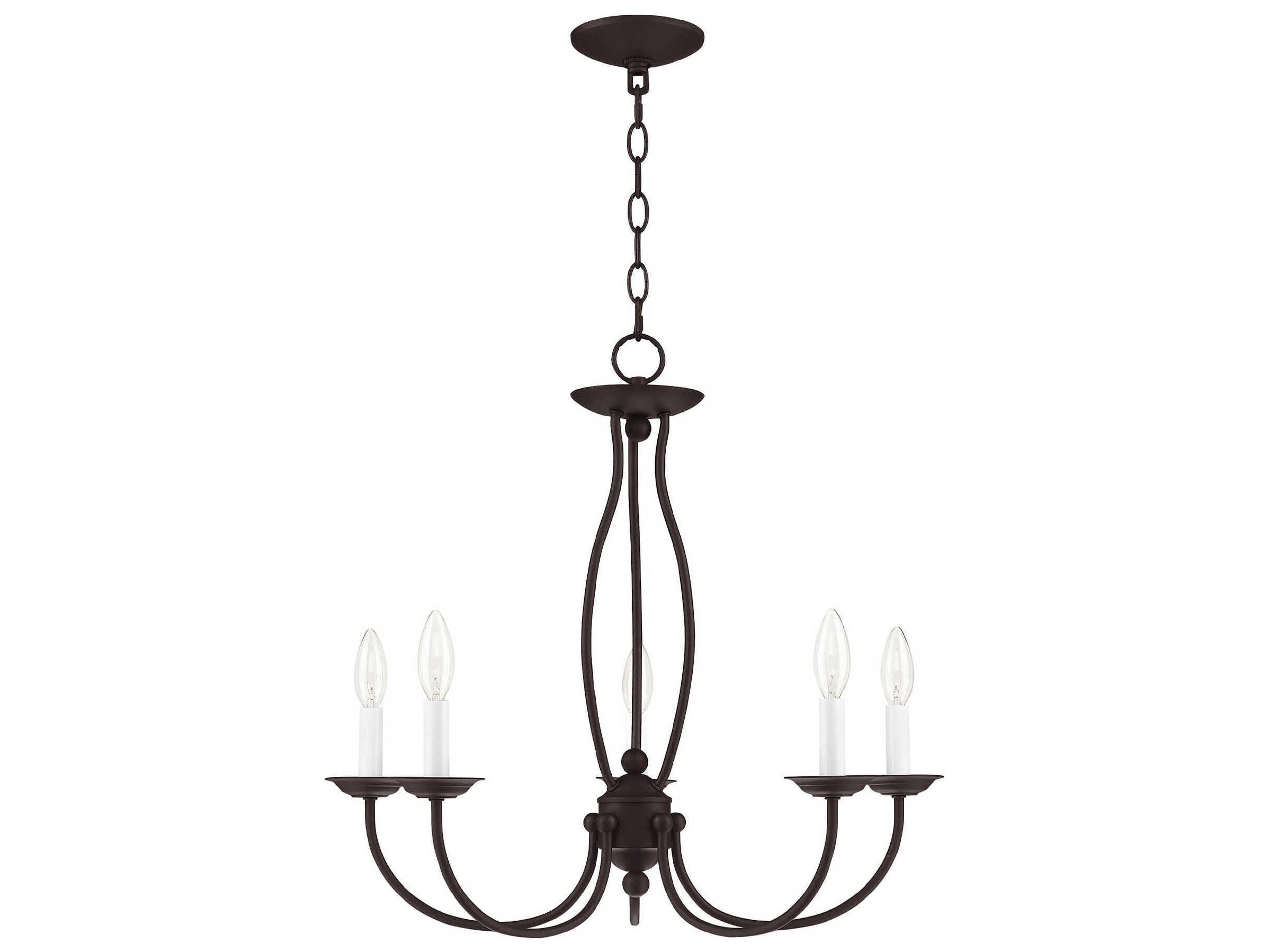 Livex Lighting Home Basics 5-Light Bronze Candelabra Chandelier