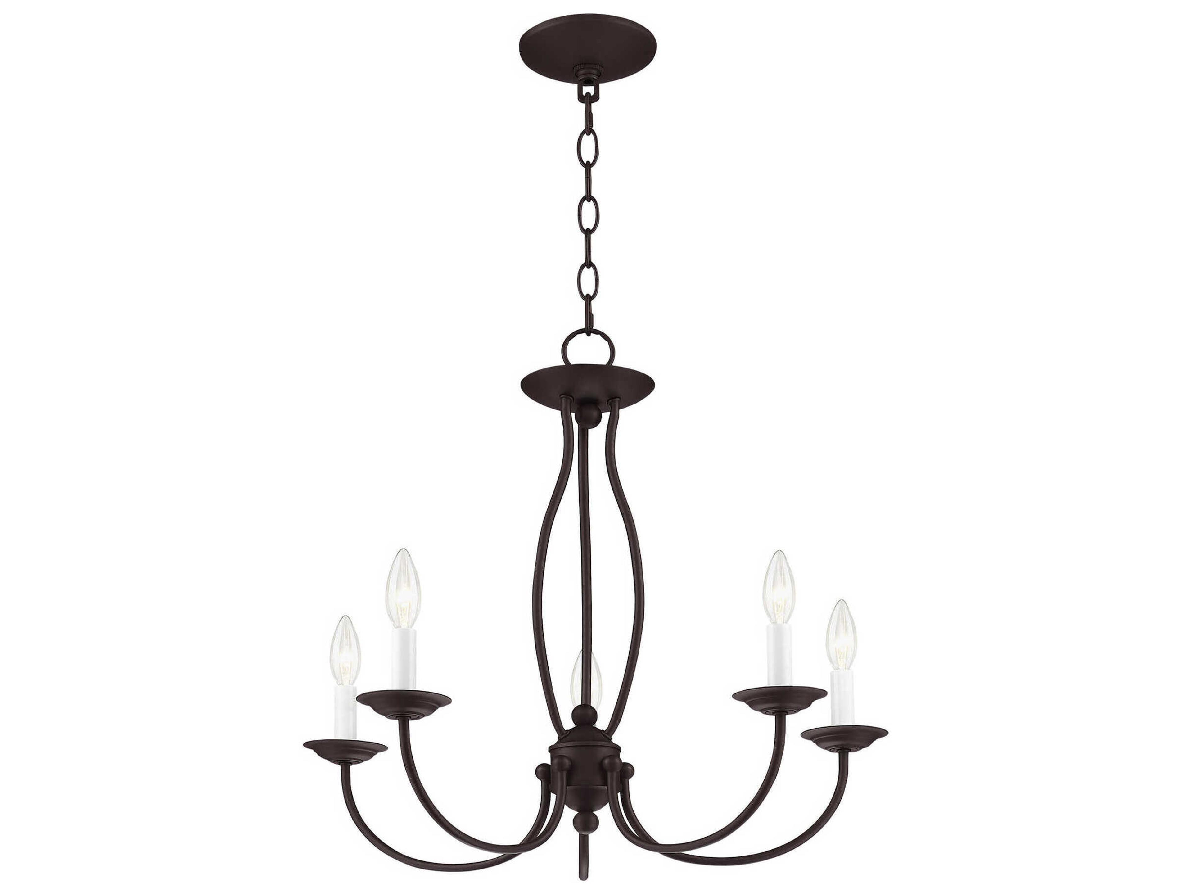 Livex Lighting Home Basics 5-Light Bronze Candelabra Chandelier