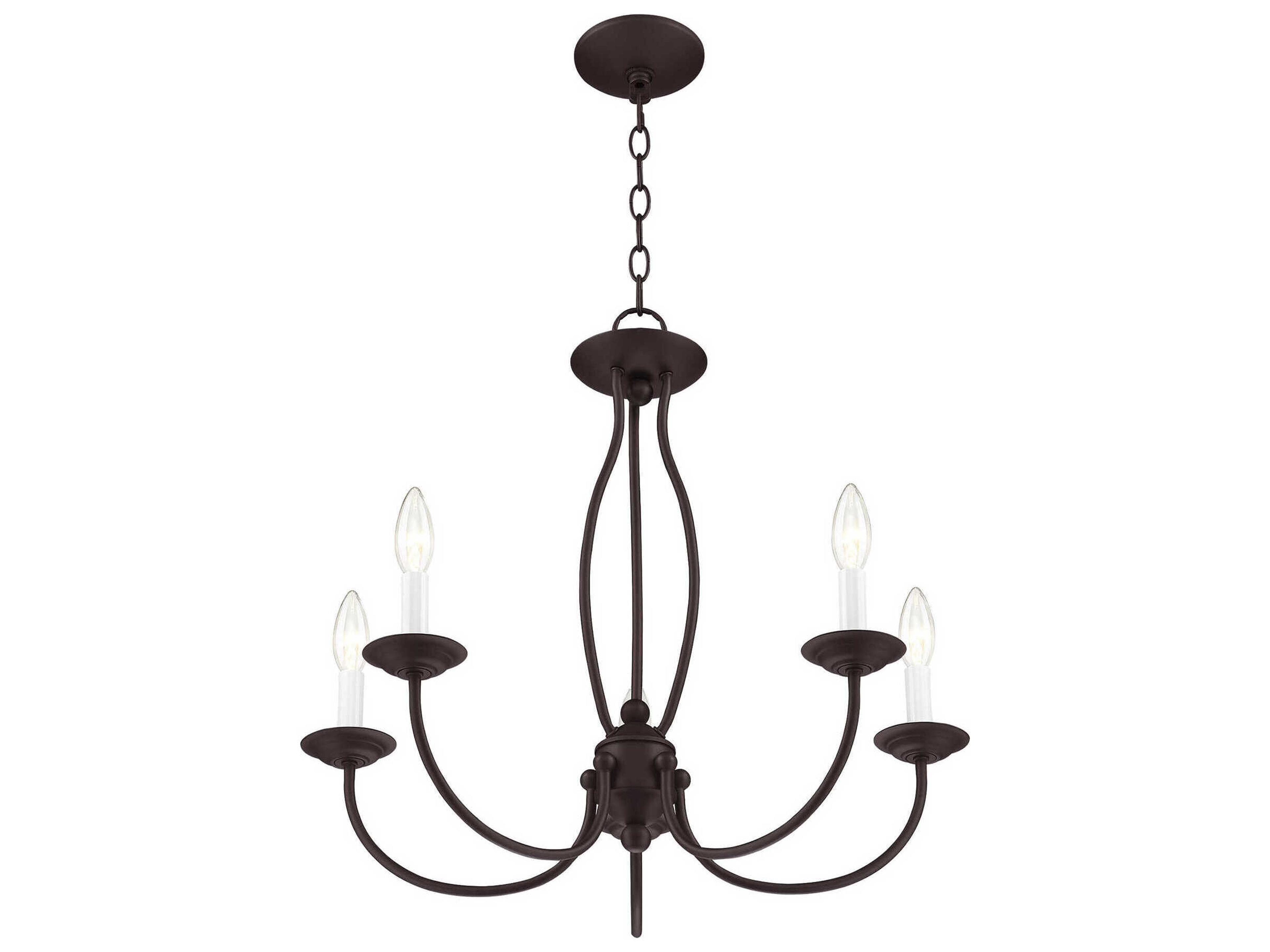 Livex Lighting Home Basics 5-Light Bronze Candelabra Chandelier