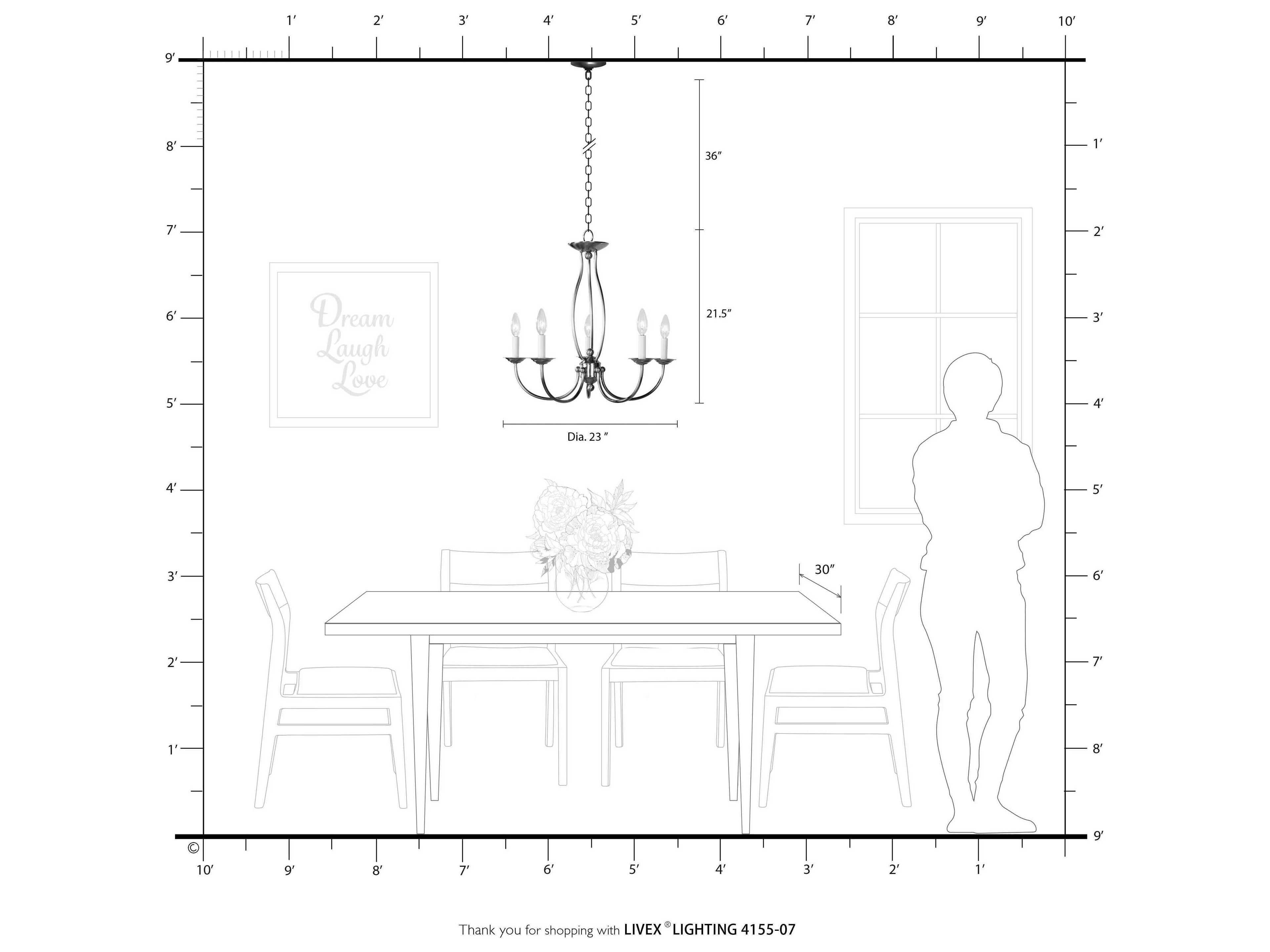 Livex Lighting Home Basics 5-Light Bronze Candelabra Chandelier