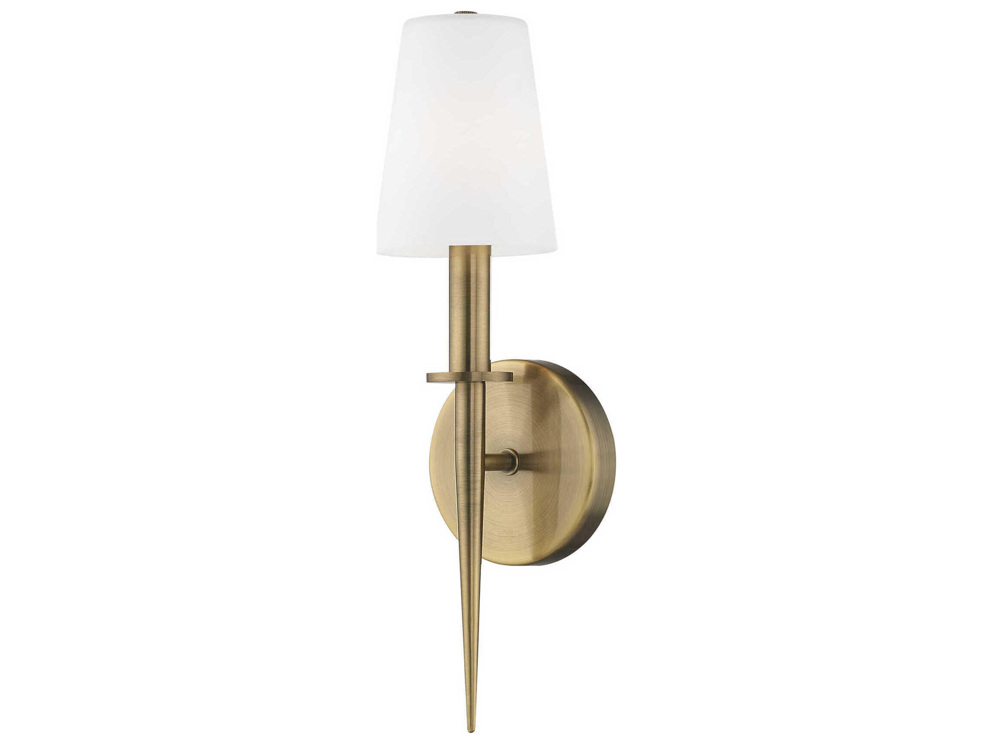 Witten 1-Light Antique Brass Glass Wall Sconce