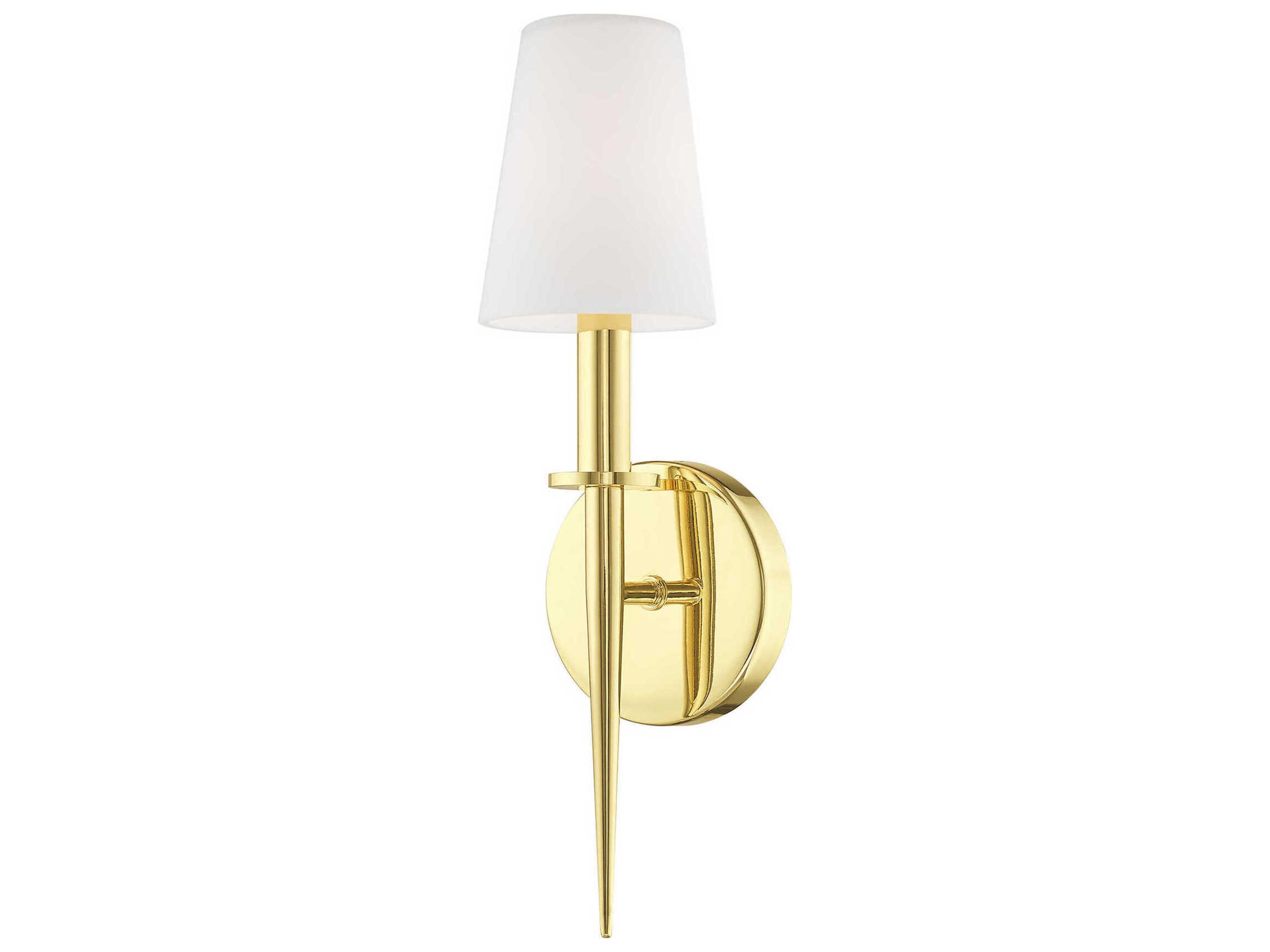 Witten 1-Light Polished Brass Glass Wall Sconce
