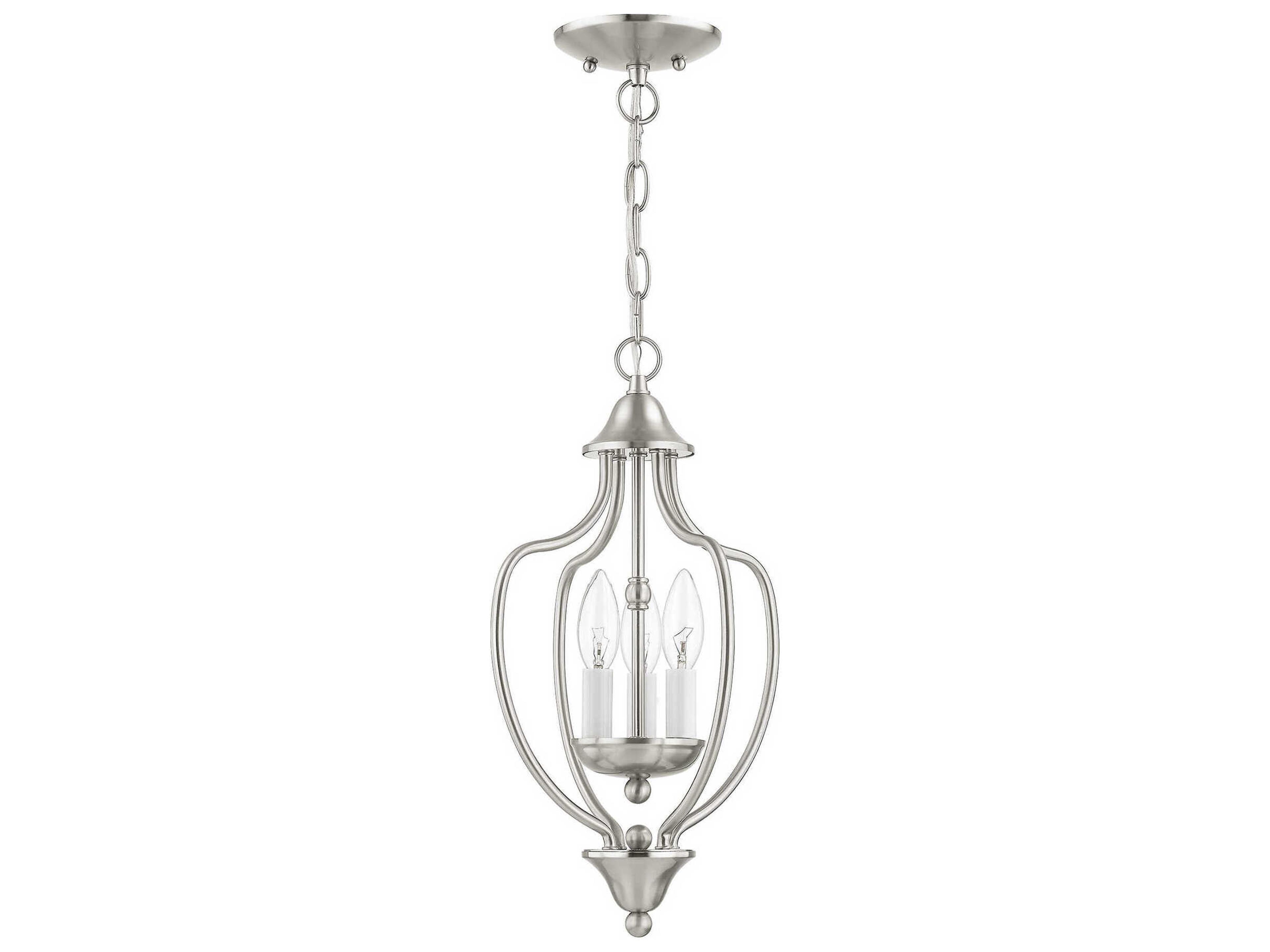 Livex Lighting Home Basics 3-Light Brushed Nickel Mini Pendant