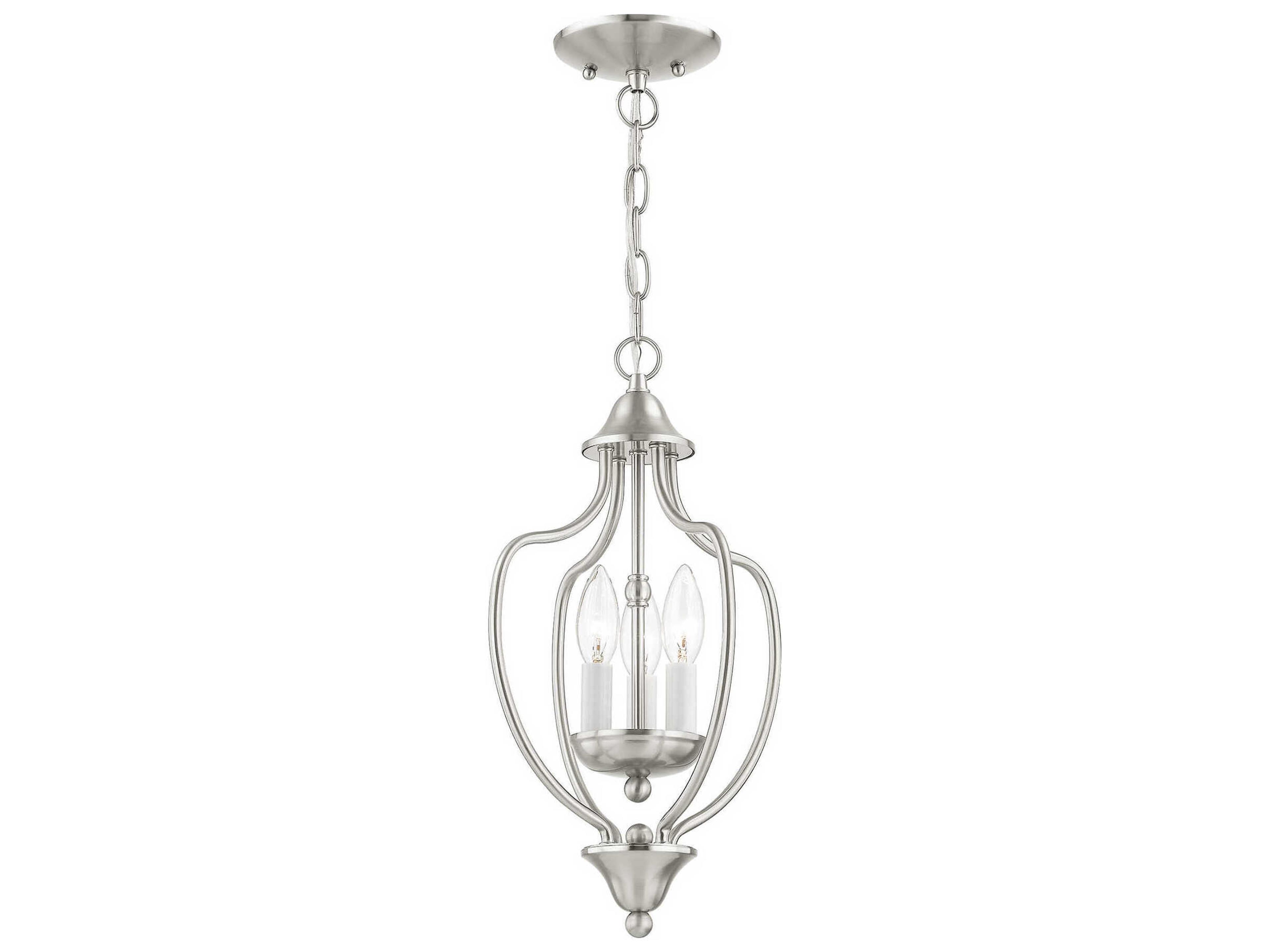 Livex Lighting Home Basics 3-Light Brushed Nickel Mini Pendant