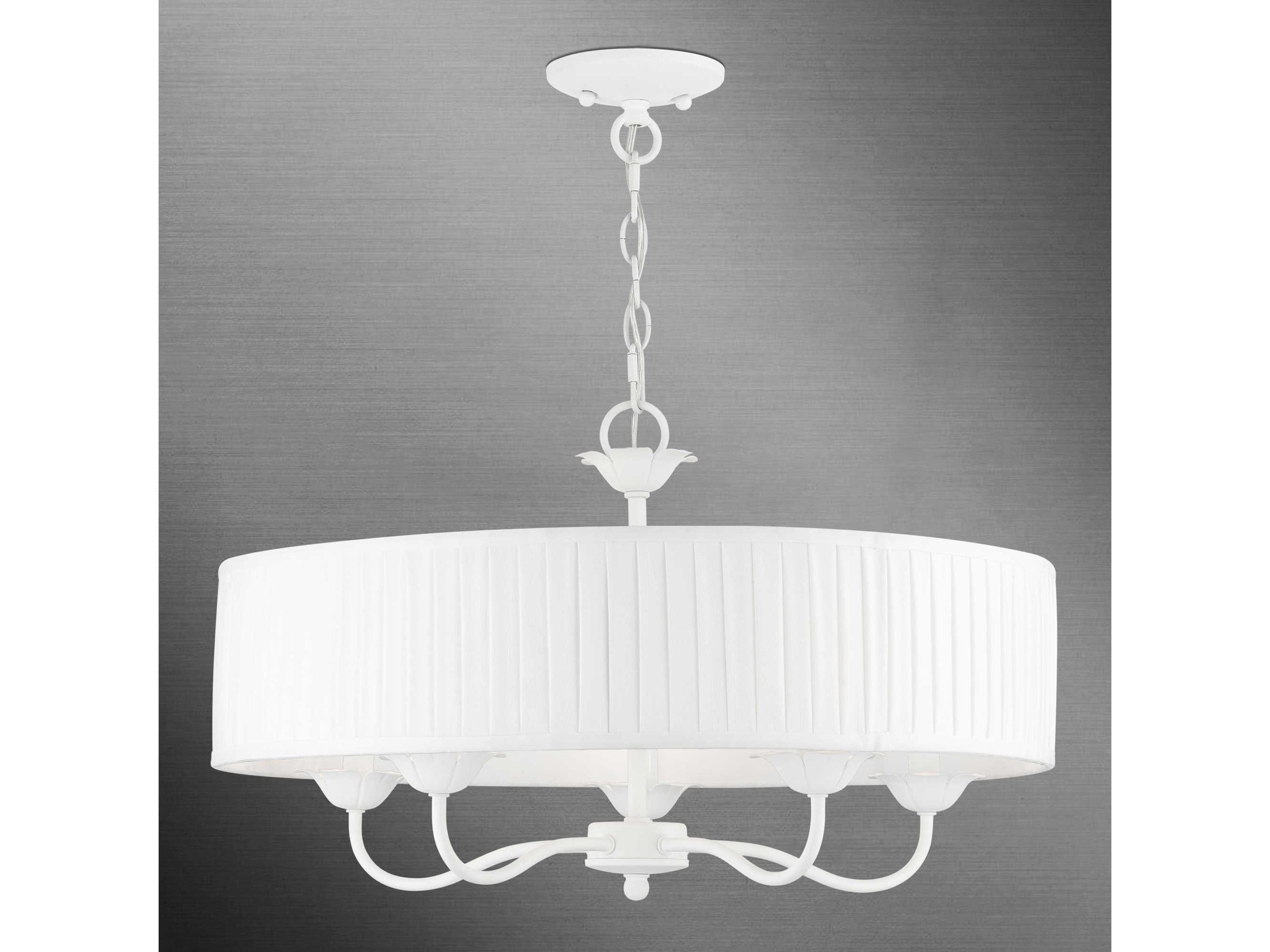 Edinburgh 5-Light White Drum Chandelier