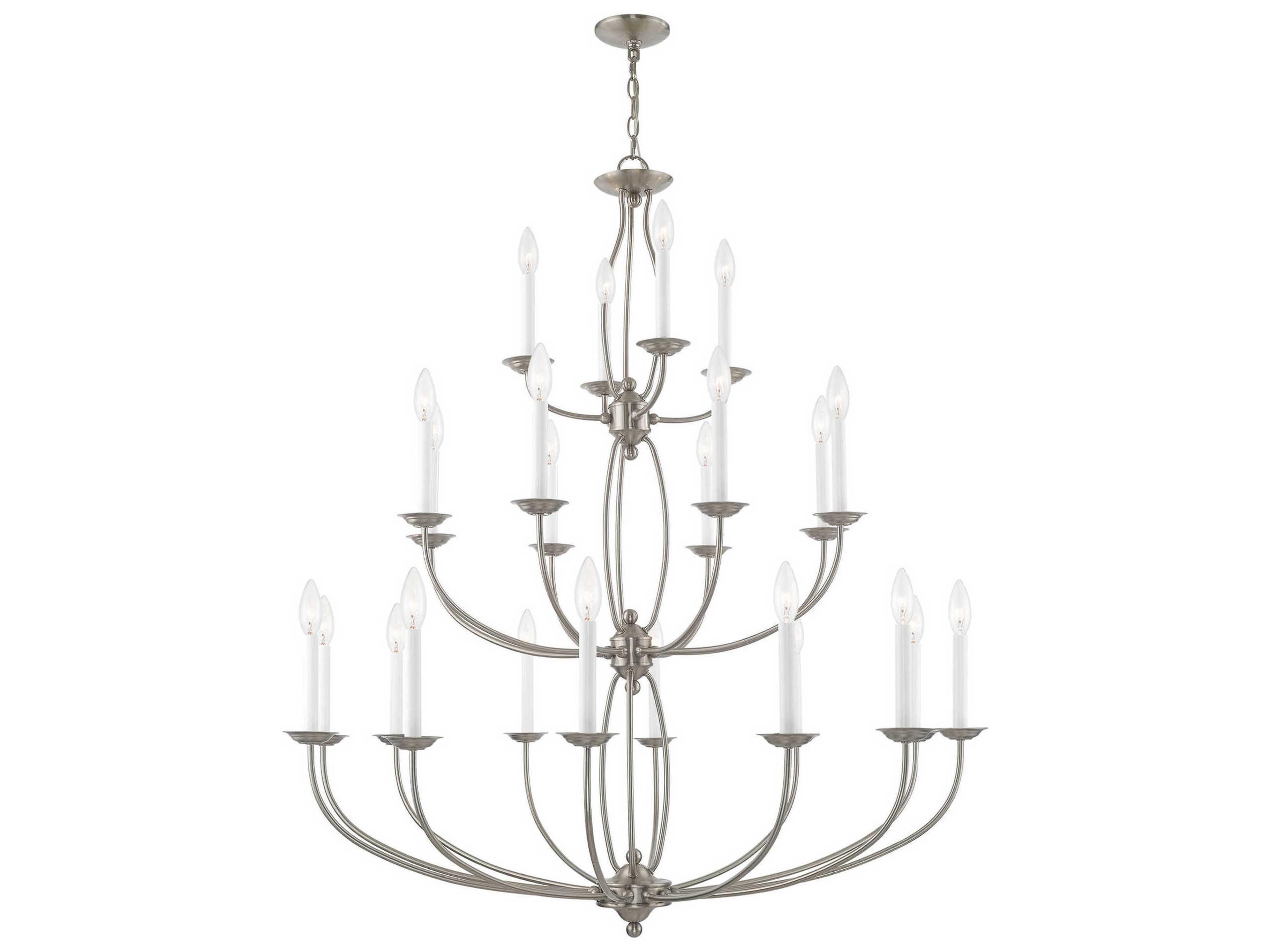 Home Basics 24-Light Brushed Nickel Candelabra Chandelier