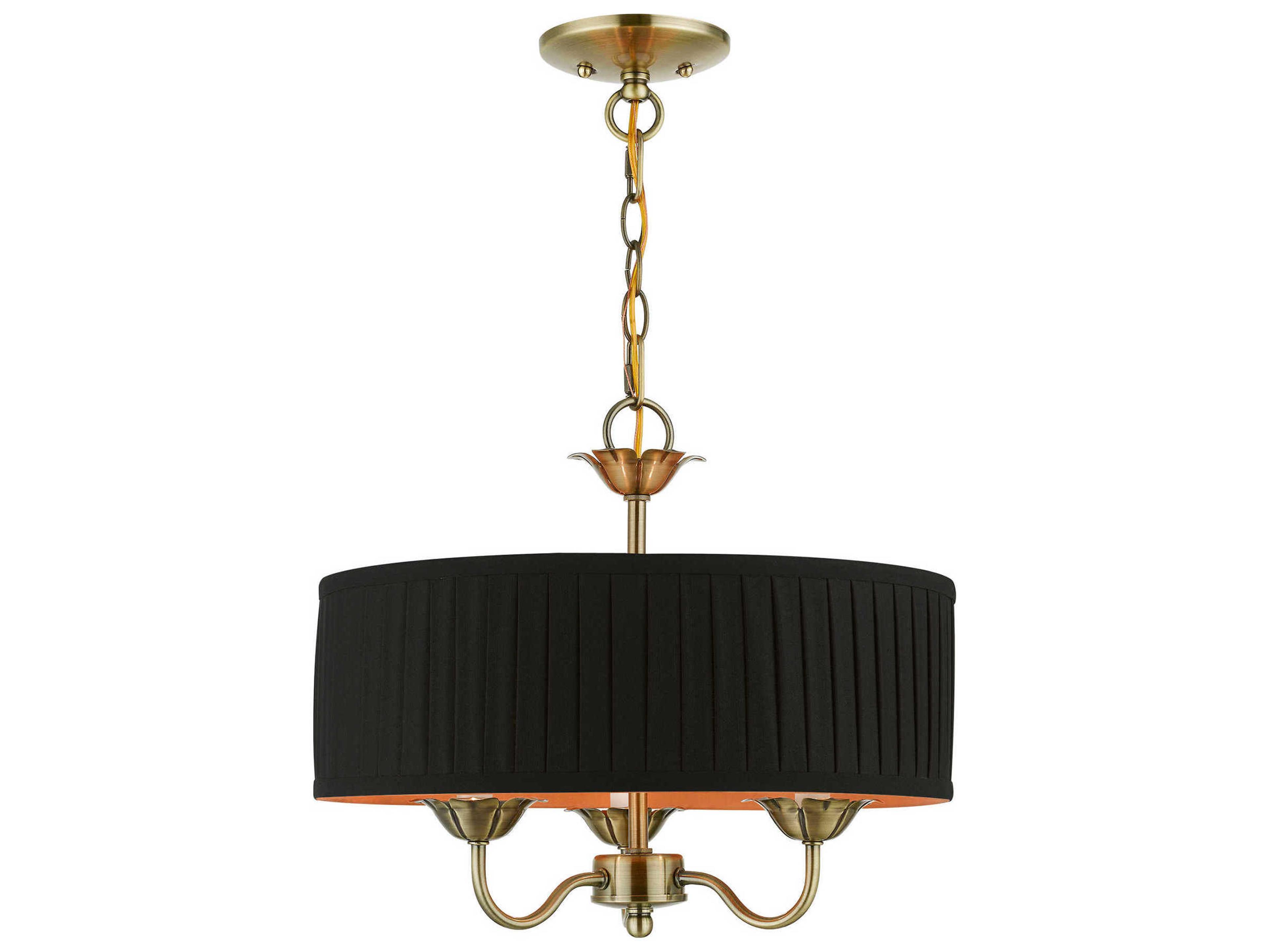 Harrington 3-Light Antique Brass Drum Chandelier