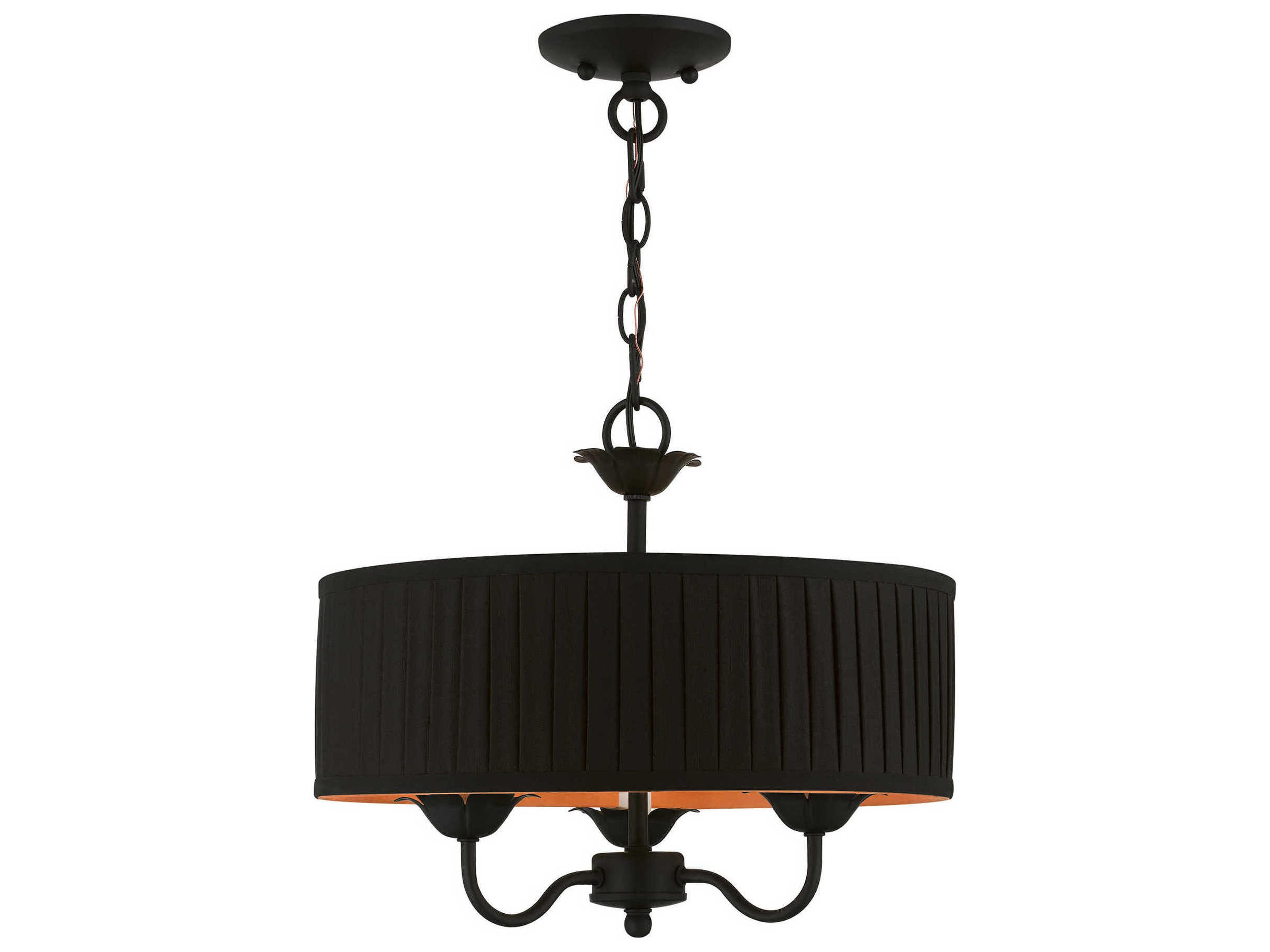 Harrington 3-Light Black Drum Chandelier