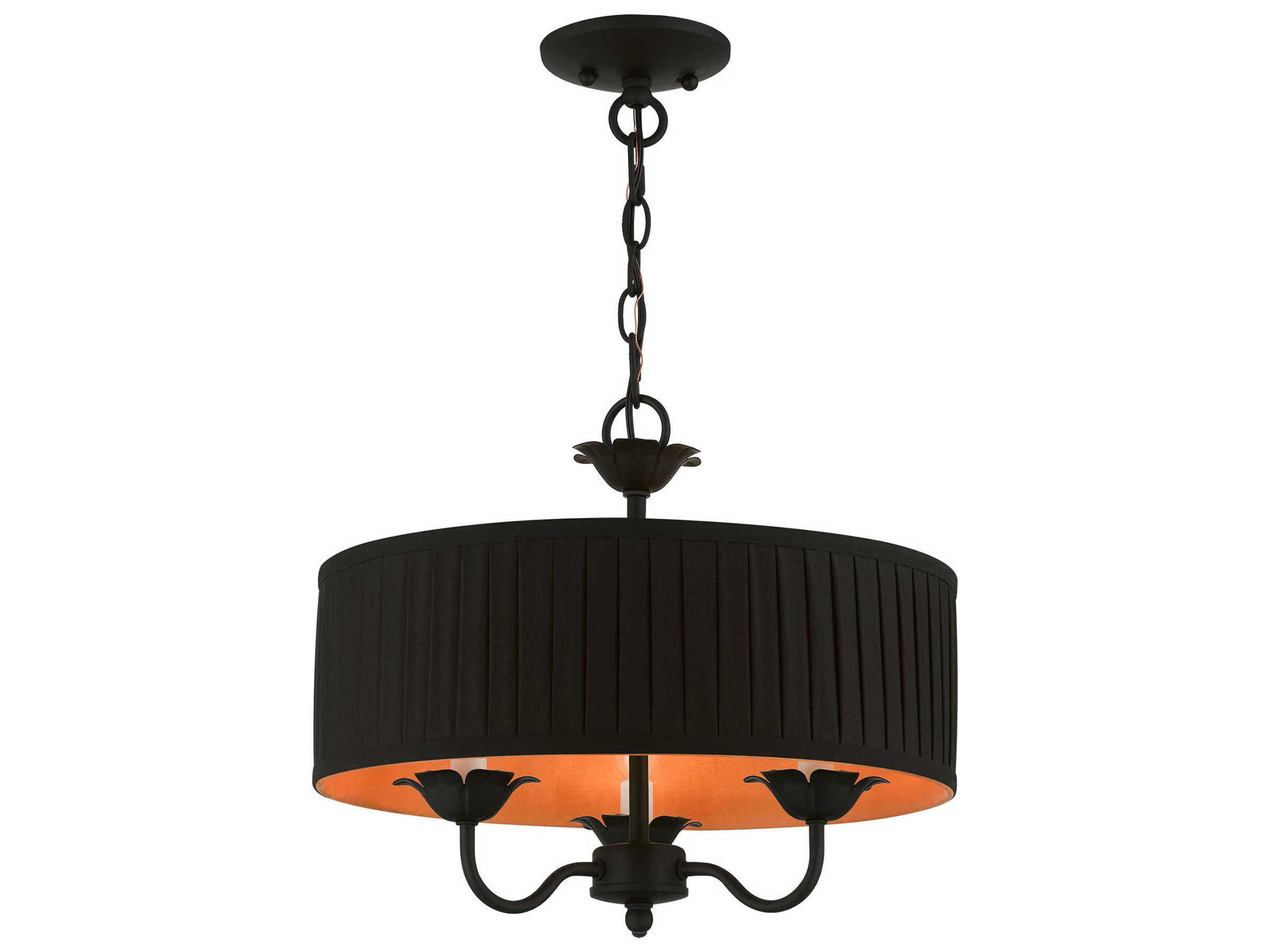 Livex Lighting Harrington 3-Light Black Drum Chandelier