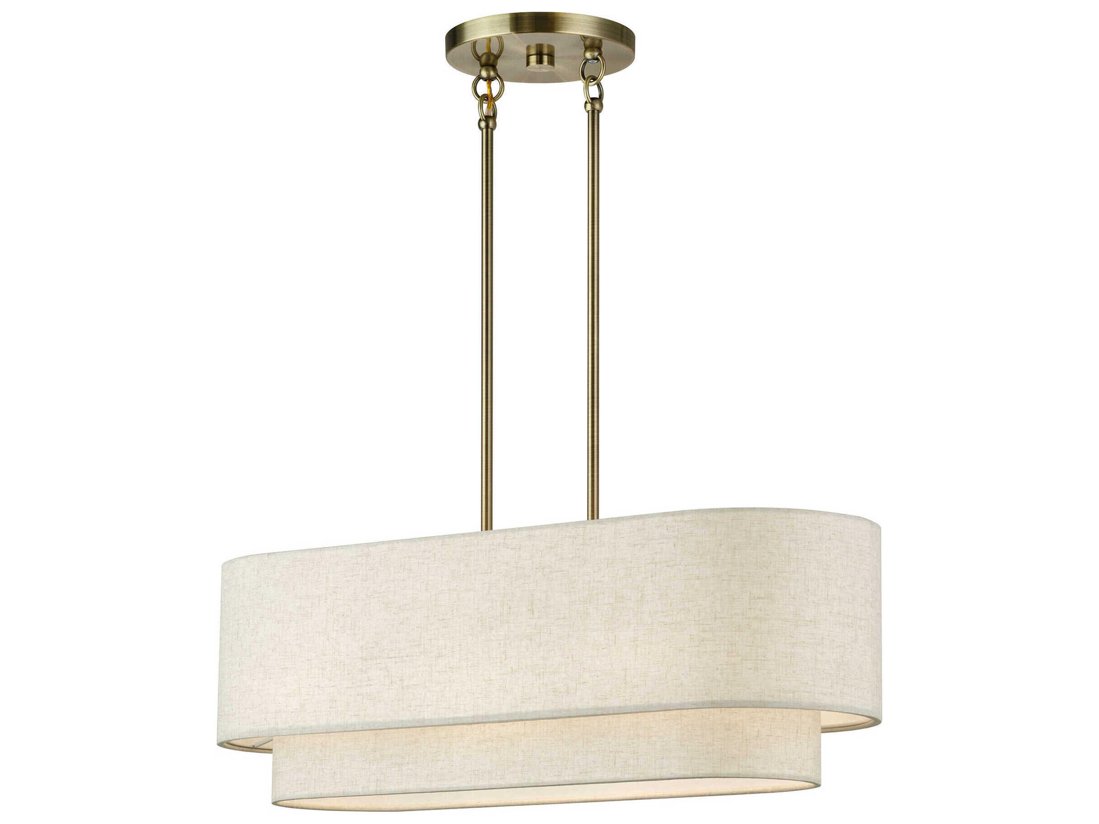 Manorwood 3-Light Antique Brass Linear Island Pendant