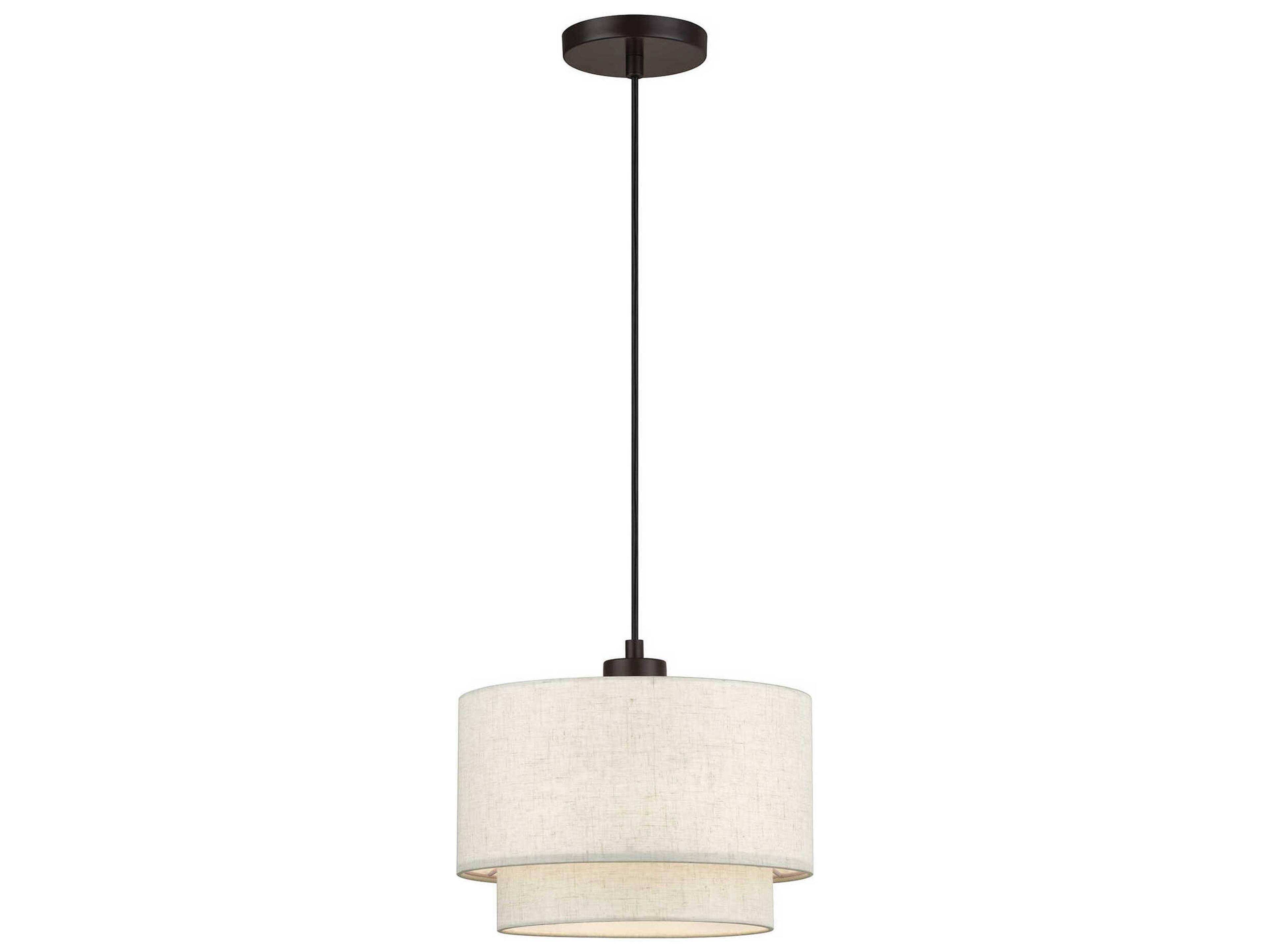 Manorwood 1-Light English Bronze Drum Mini Pendant