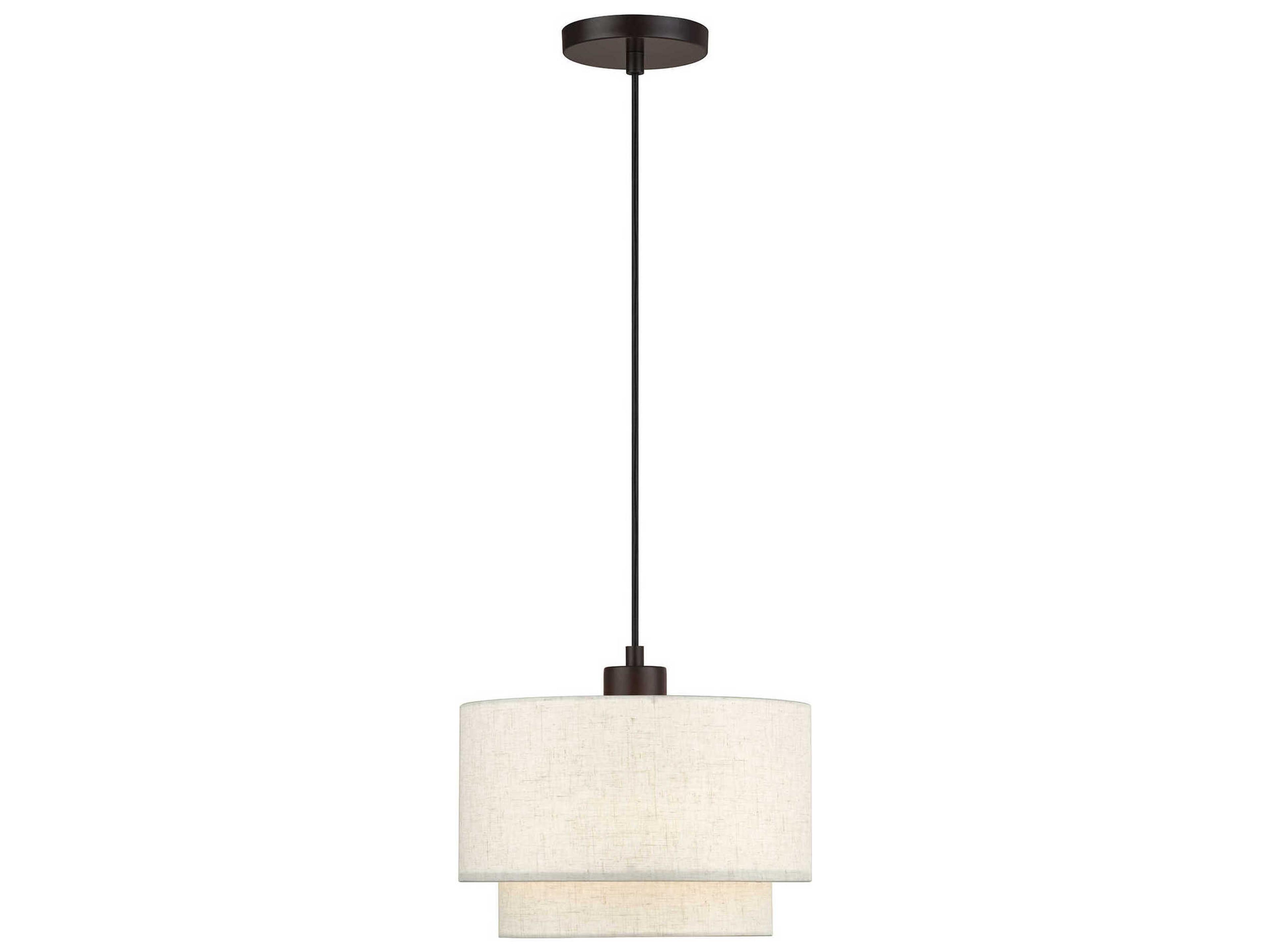 Livex Lighting Manorwood 1-Light English Bronze Drum Mini Pendant