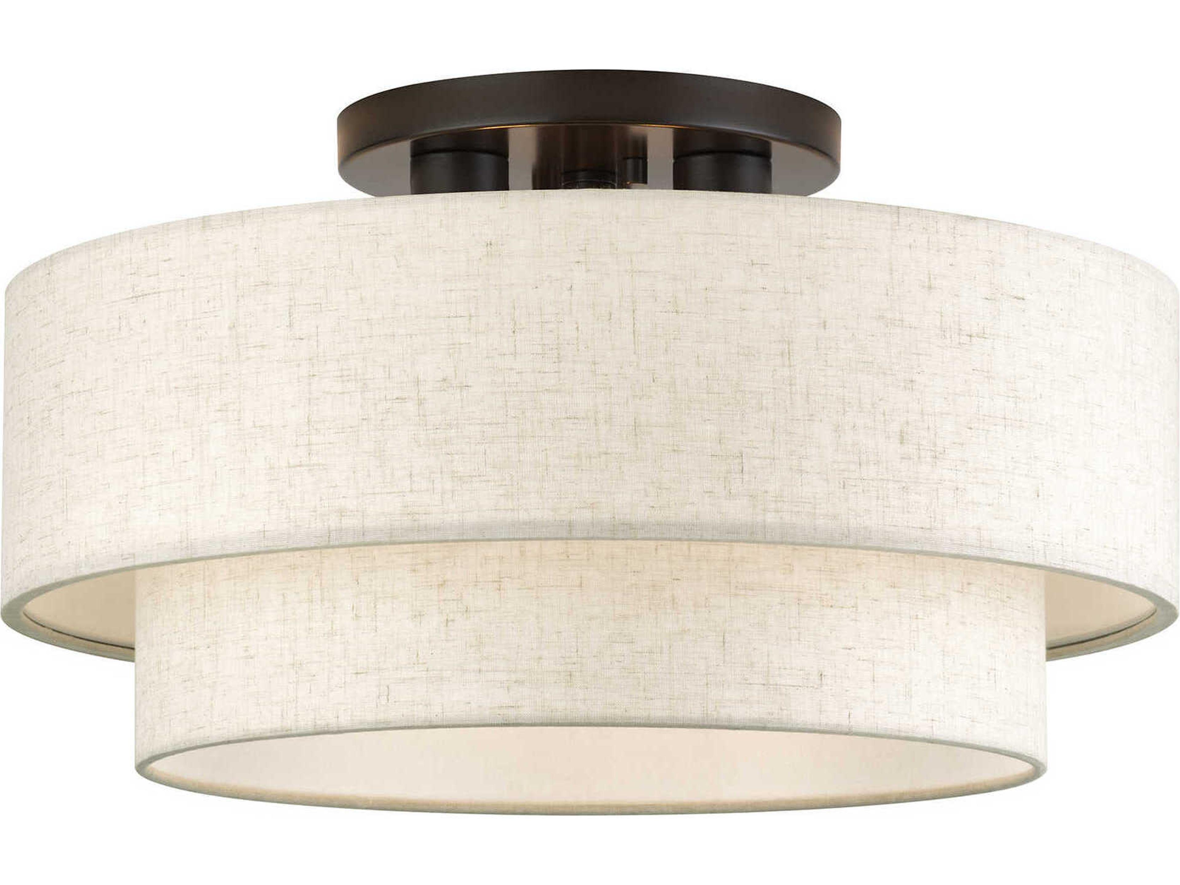 Manorwood 3-Light English Bronze Drum Semi Flush Mount