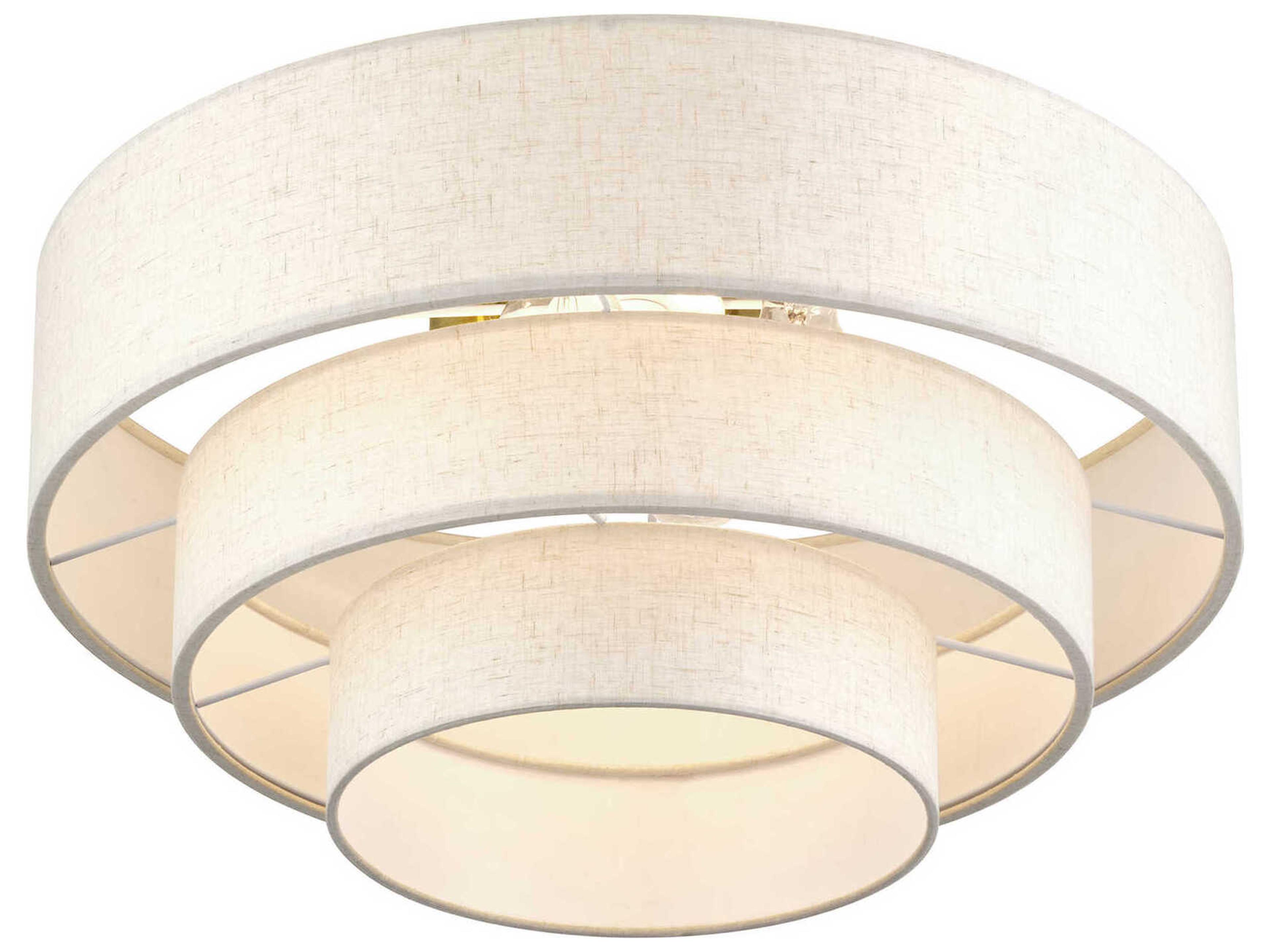 Livex Lighting Manorwood 4-Light Antique Brass Drum Semi Flush Mount