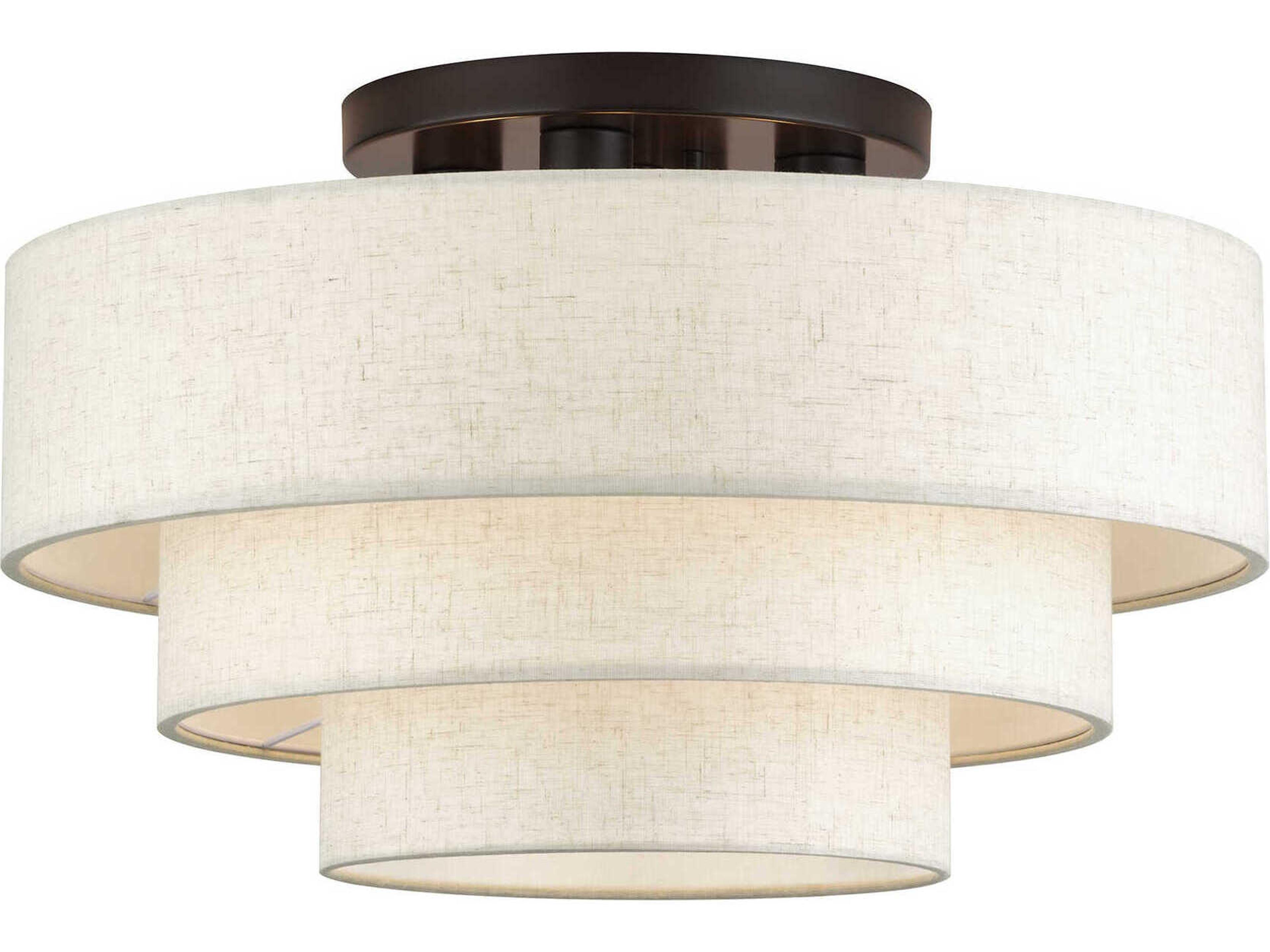 Manorwood 4-Light English Bronze Drum Semi Flush Mount