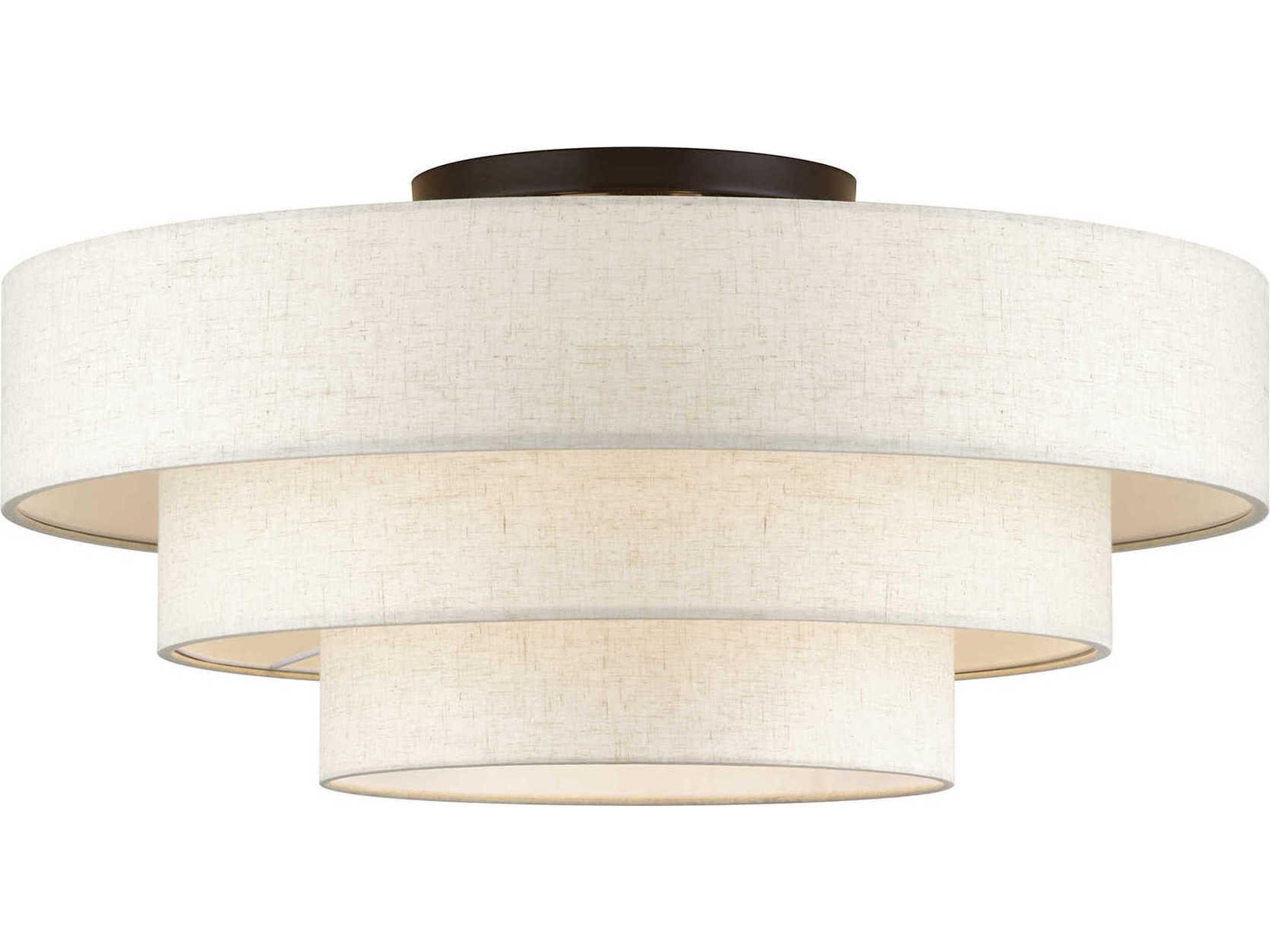 Manorwood 5-Light English Bronze Drum Semi Flush Mount