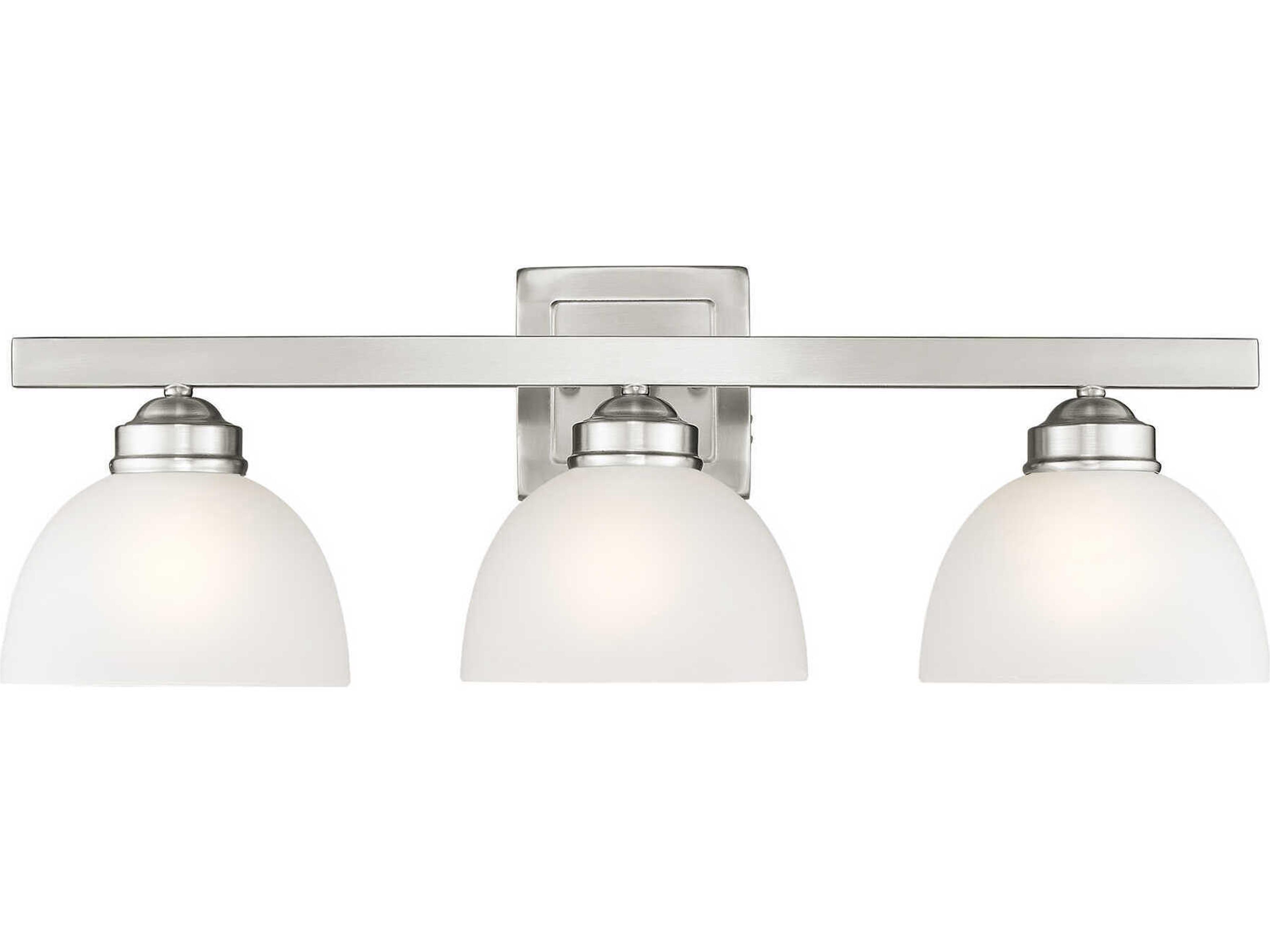 Somerset 3-Light Brushed Nickel Glass Vanity Light