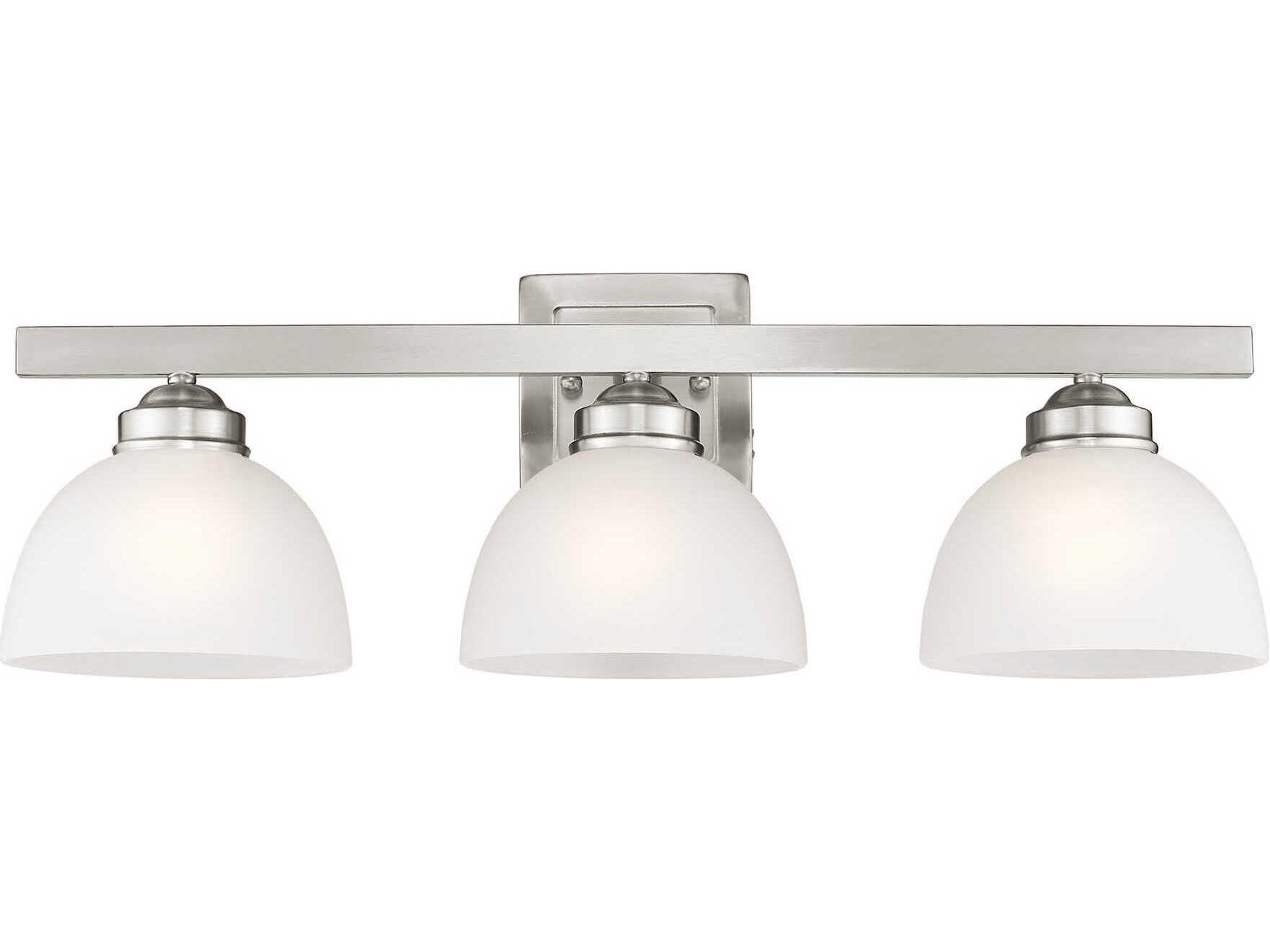 Livex Lighting Somerset 3-Light Brushed Nickel Glass Vanity Light