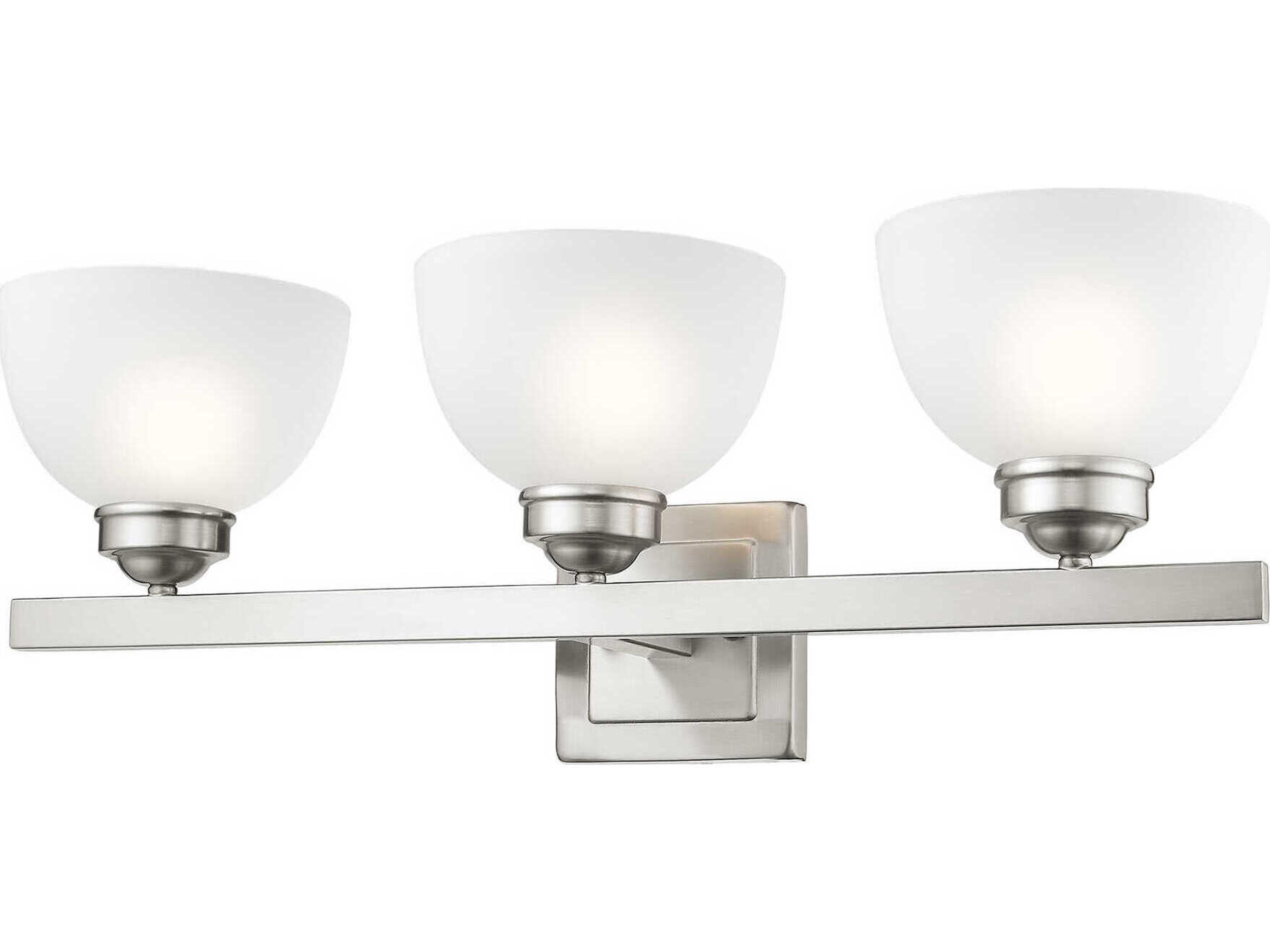 Livex Lighting Somerset 3-Light Brushed Nickel Glass Vanity Light