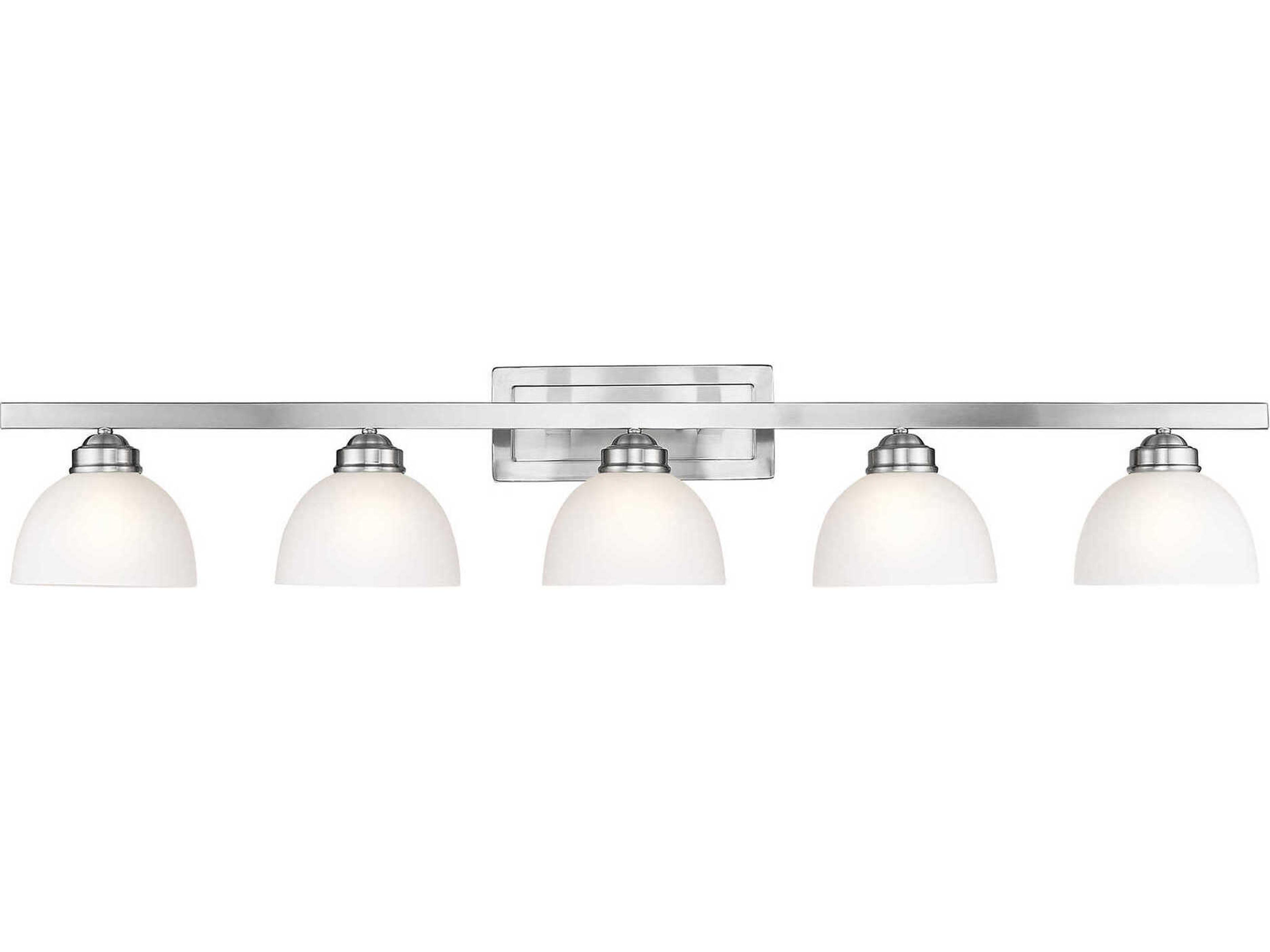 Somerset 5-Light Brushed Nickel Glass Vanity Light