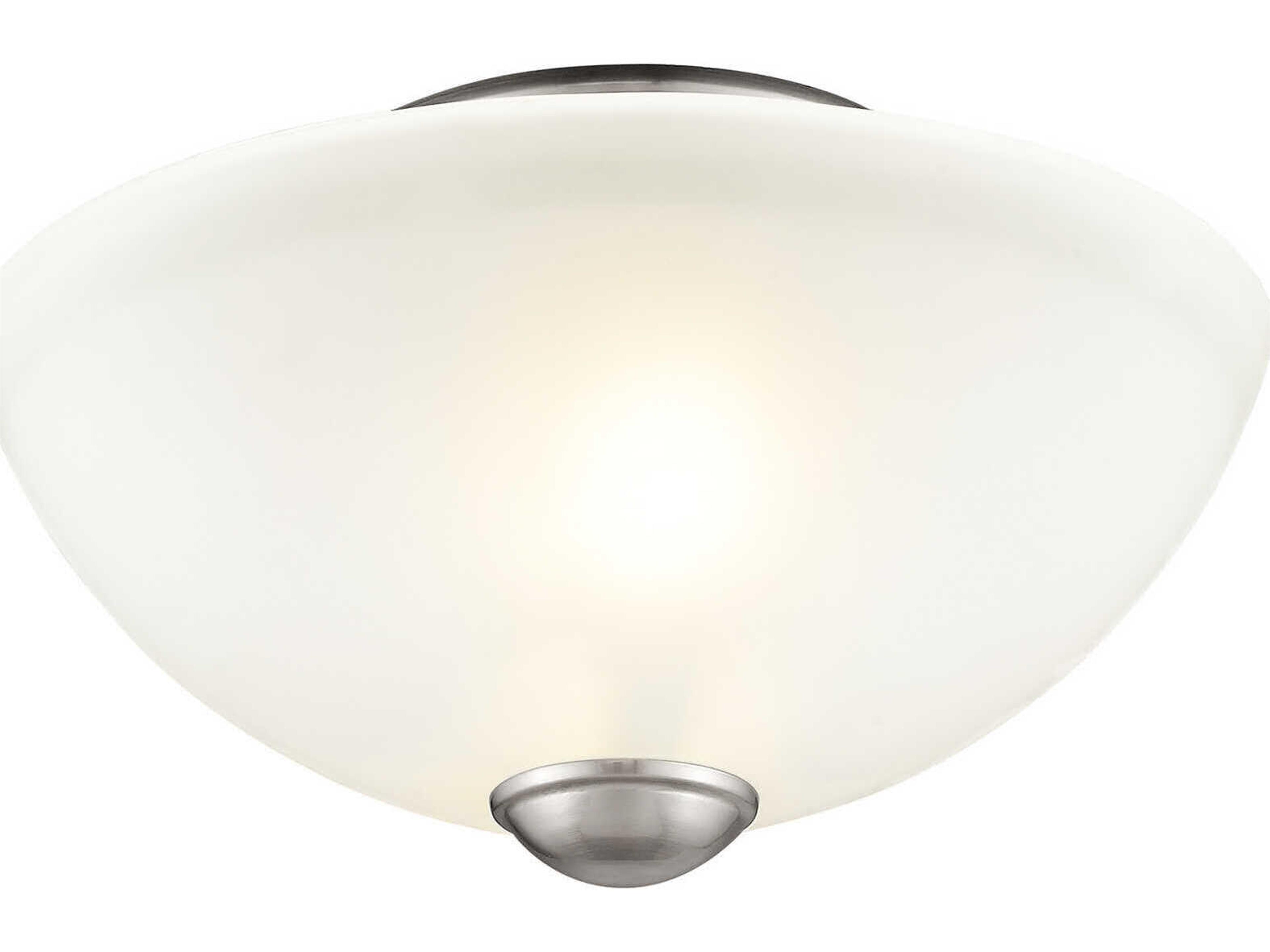 Livex Lighting Somerset 2-Light Brushed Nickel Glass Bowl Geometric Semi Flush Mount