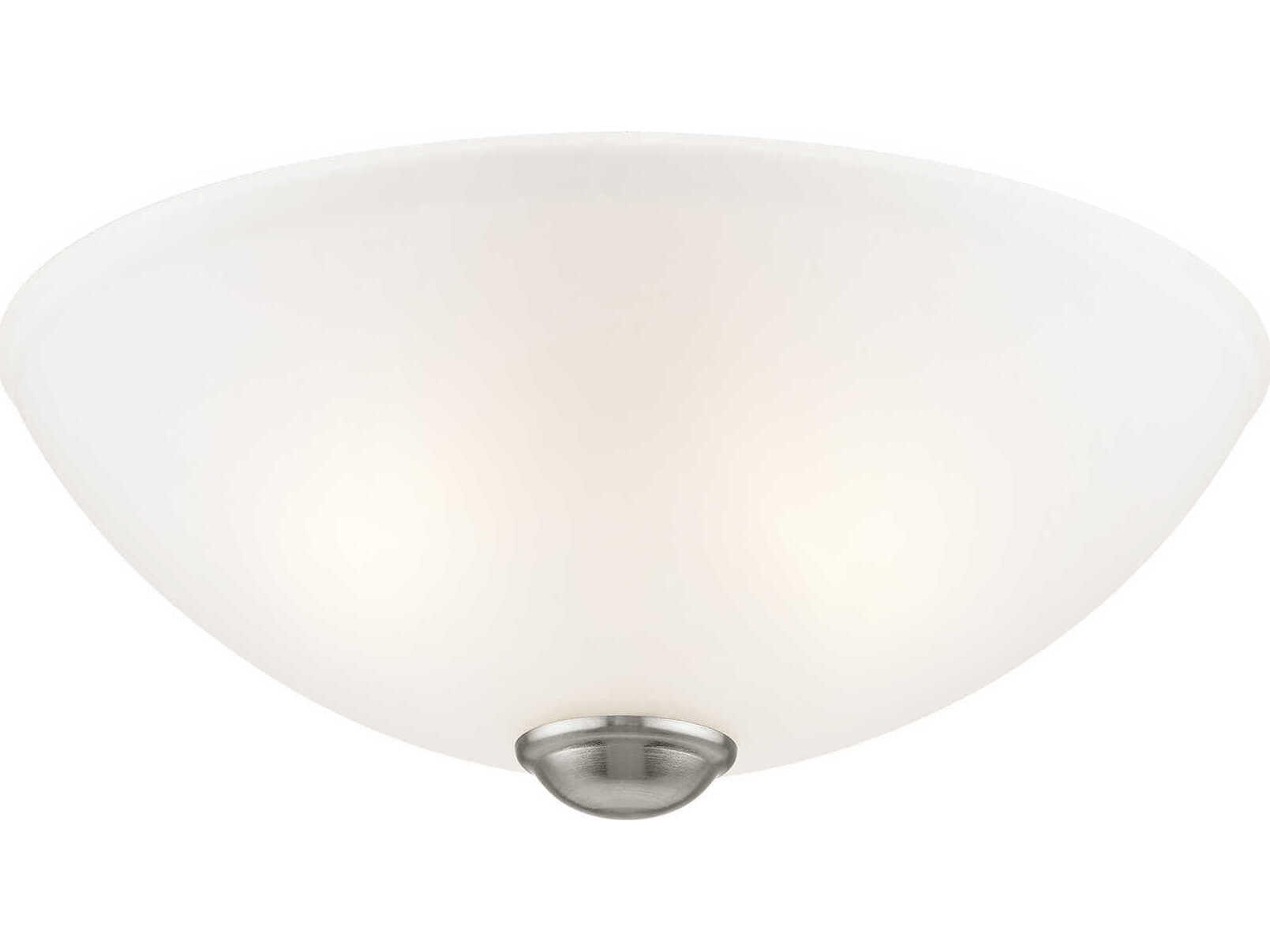 Livex Lighting Somerset 2-Light Brushed Nickel Glass Bowl Geometric Semi Flush Mount